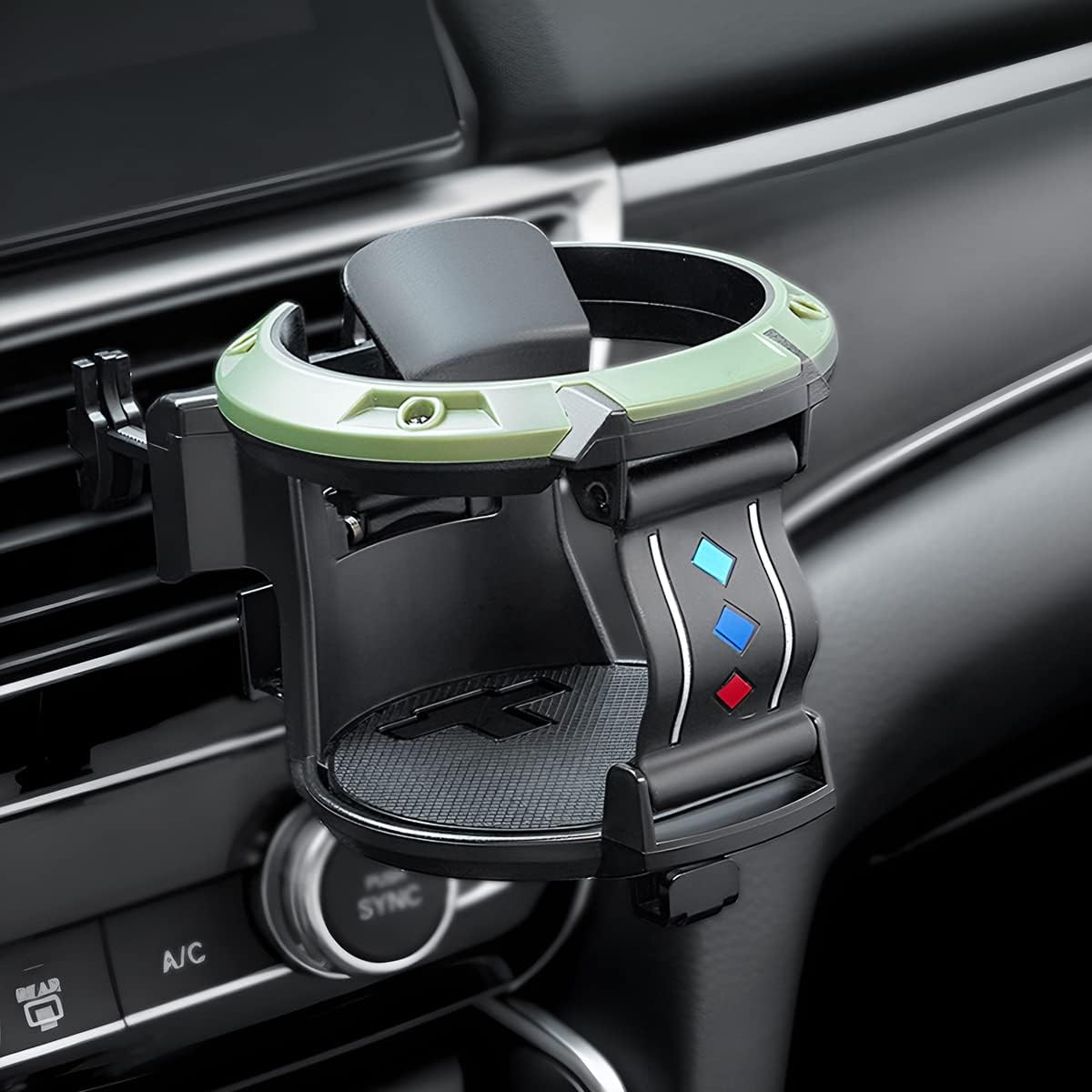 Car Cup Holder for Air Vent, Water Bottle Mount with Hook, Adjustable Air Outlet Drink Mount Stand, Multifunctional Holders for Coffee Tea Juice, Universal for Most Vehicle A/C Vents - Black/Gray image number 3