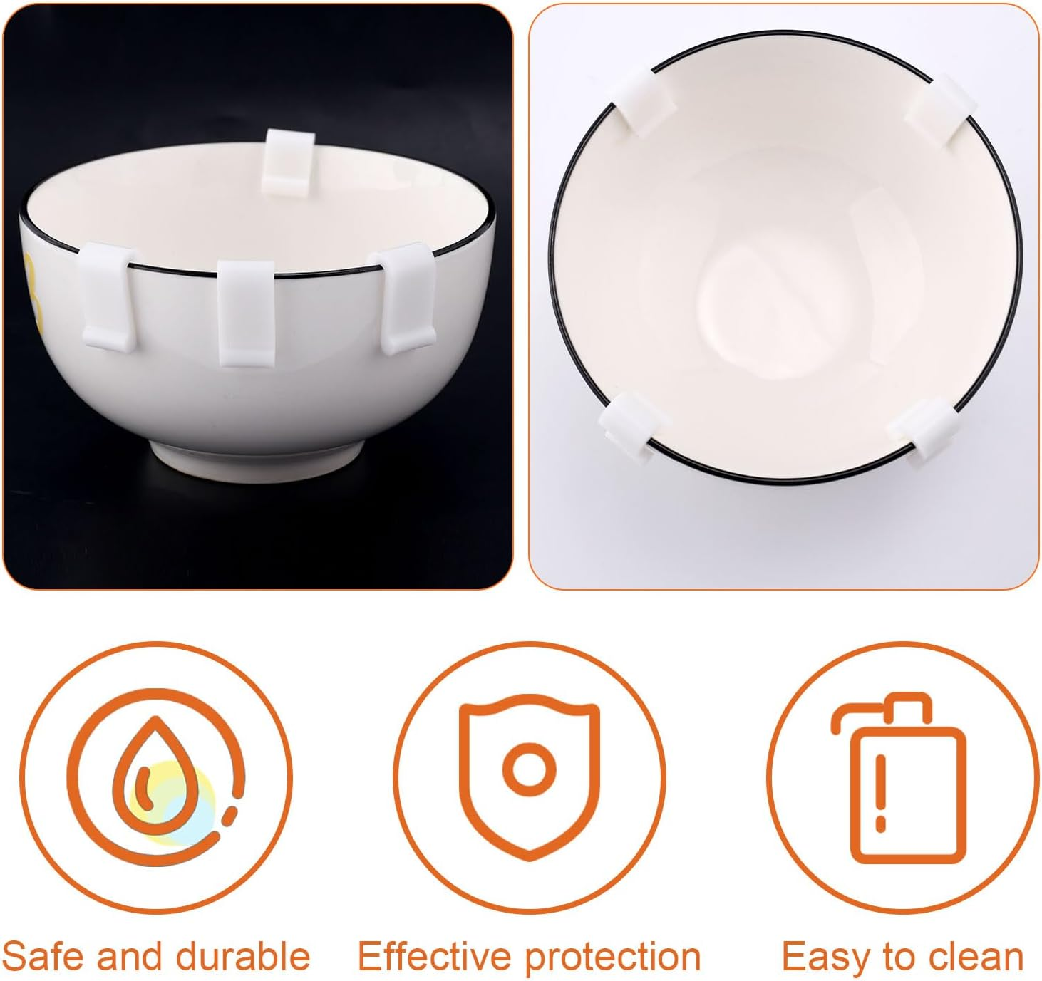 6Pcs Dutch Oven Lid Protector Clips, Cookware Protectors for Stacking Bumpers Lifter Accessories Dutch Oven Pot Protector Clips for Storage and Display of Dutch Oven Pots(White) image number 6