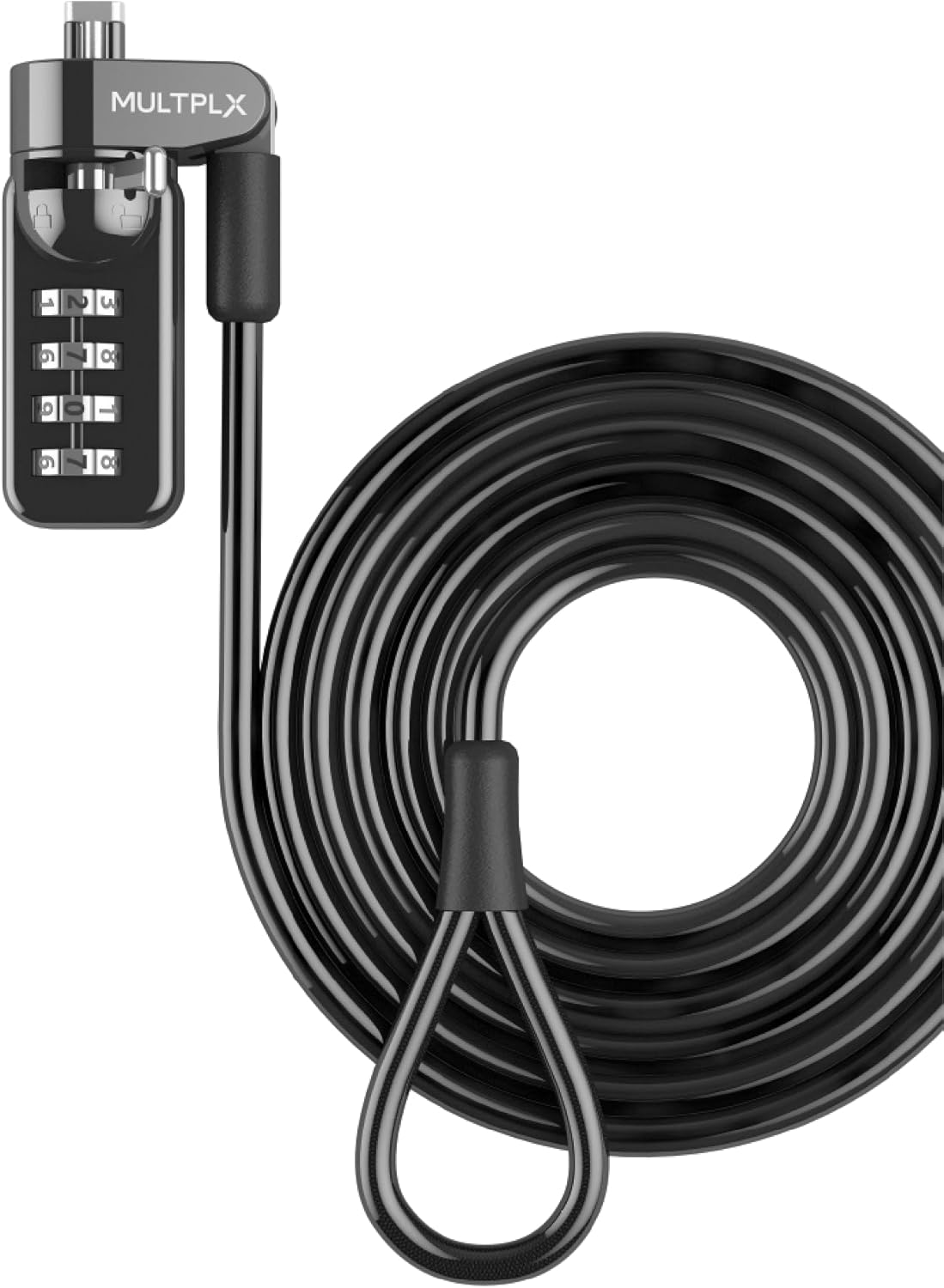 Combination Laptop Lock | Standard Size T-Shaped Bar Locking Mechanism | 1.7M Hard Cut Resistant Steel Cable | 4 Digit Combination Lock | Strong Security Lock image number 5