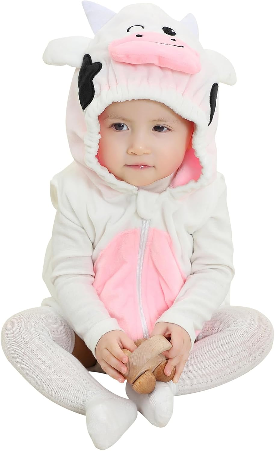 Sleeveless Unisex Baby Animals Hooded Romper for Christmas Halloween Outfits,Toddler Zip up Cosplay Costume Jumpsuit