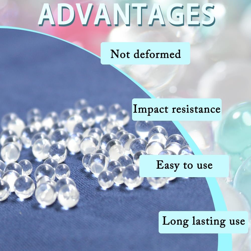 Sourceton 100 Pieces Quartz Pearl Balls Insert, Quartz Pearl Balls Beads for DIY Crafts Jewelry Making Supplies Home Decorations (Transparent,4Mm,6 Mm) image number 1