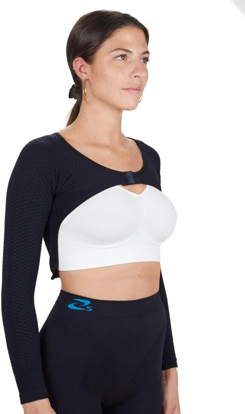 Czsalus Flat Knit High Compression Mini Top, Massaging Arms Sleeves for Lipedema, Lymphedema Diseases image number 1