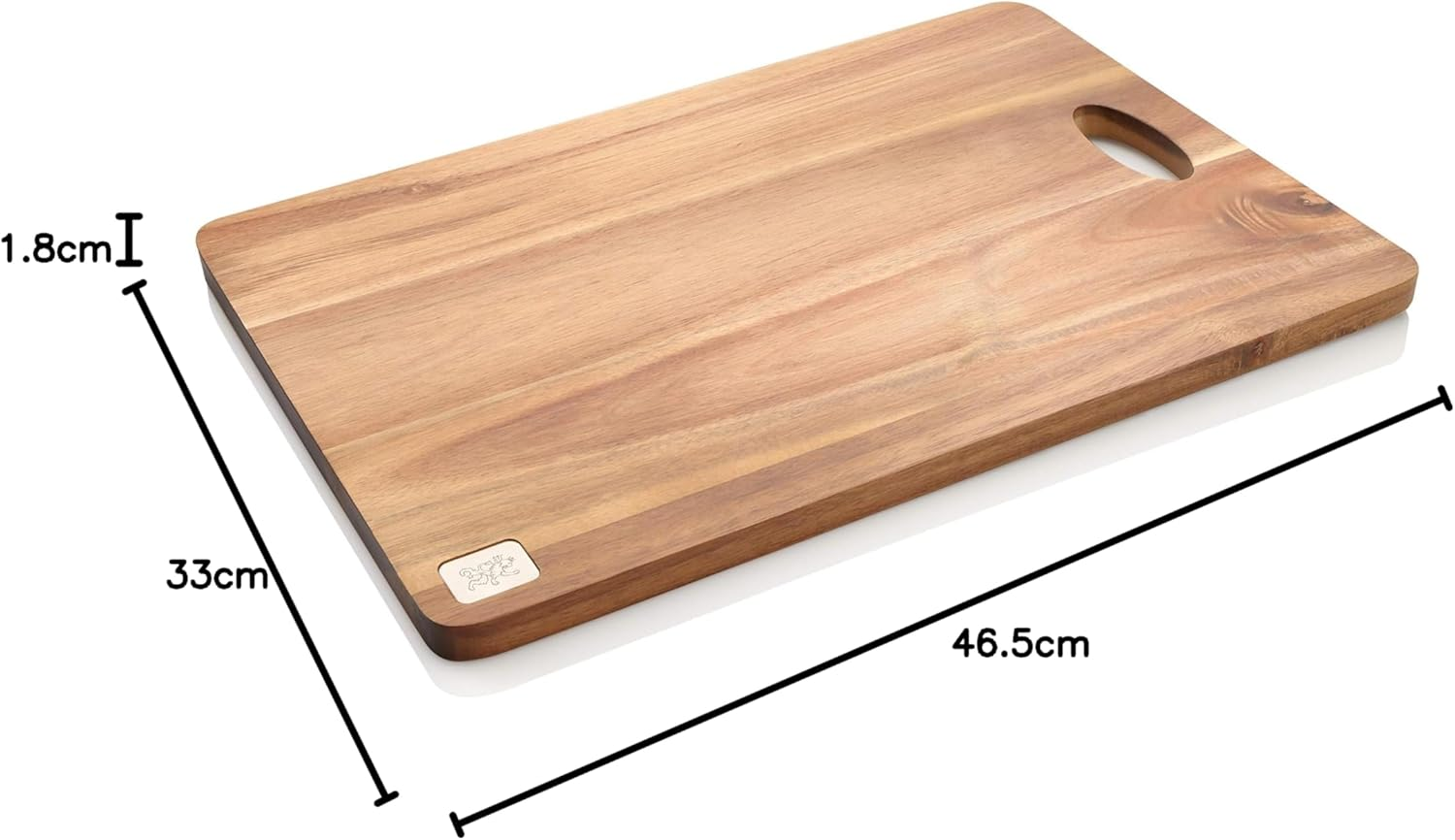 Stanley Rogers 49026 Acacia Chopping Board Large, Multi-Purpose Cutting Board, Highly Durable Serving Plate, Wooden Serving Board, Platter for Snacks and Cheese (Colour: Brown), 46.5 X 33 X 1.8 Cm image number 2