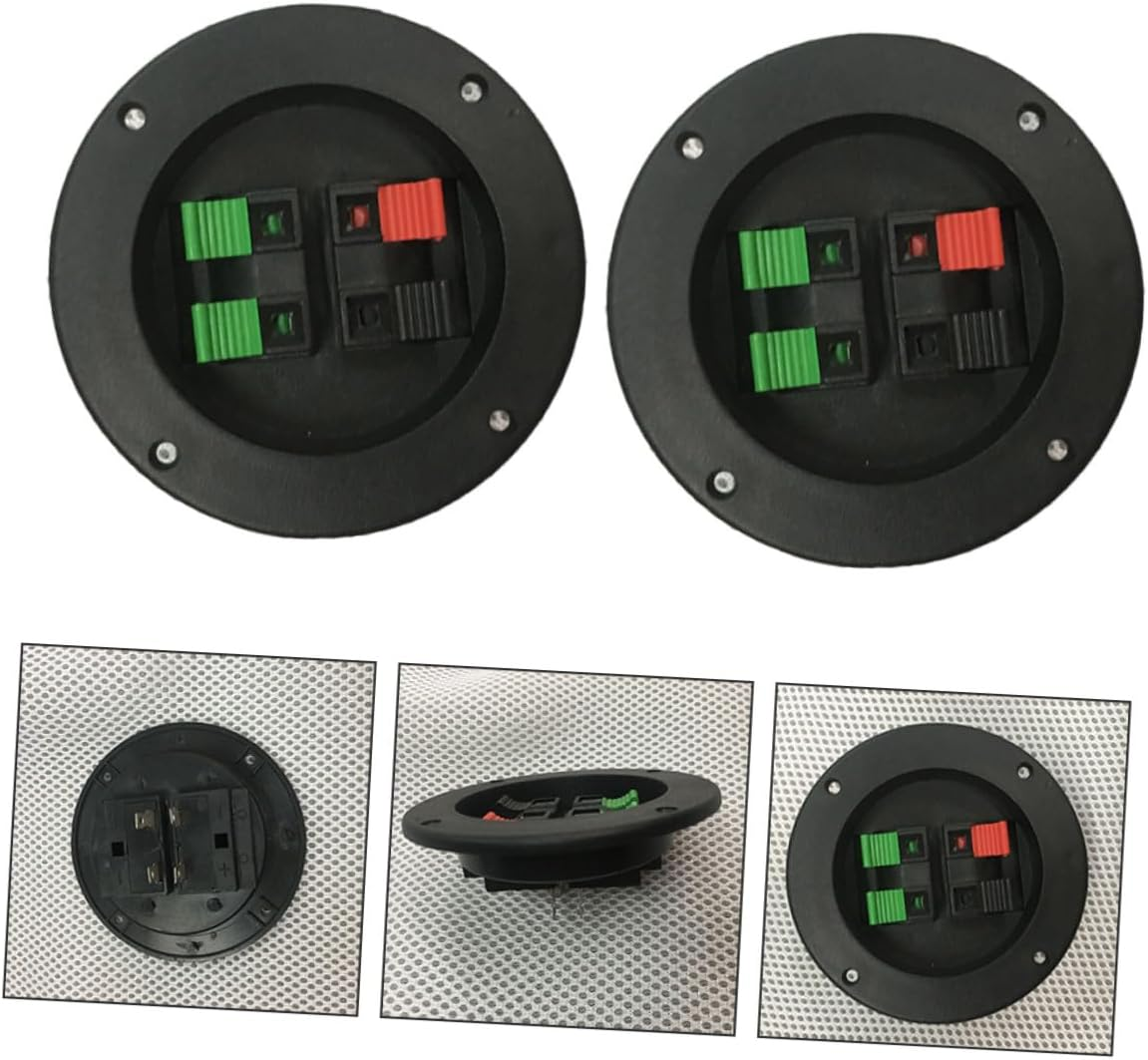 Jojofuny 2 Pcs Speaker Terminal Connector Binding Post Loudspeaker Connector Accessory with 4 Ports Compatible for Home Audio Systems and Amplifiers image number 1
