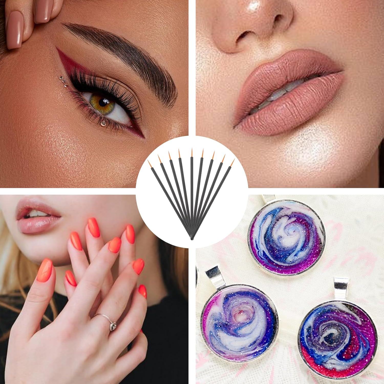 100 Pack Disposable Eyeliner Brushs, Fine Point Applicator Makeup Eyeliner Wands Eyelash Applicator Cosmetic Eye Wands Makeup Brushes Tools(Black) image number 6