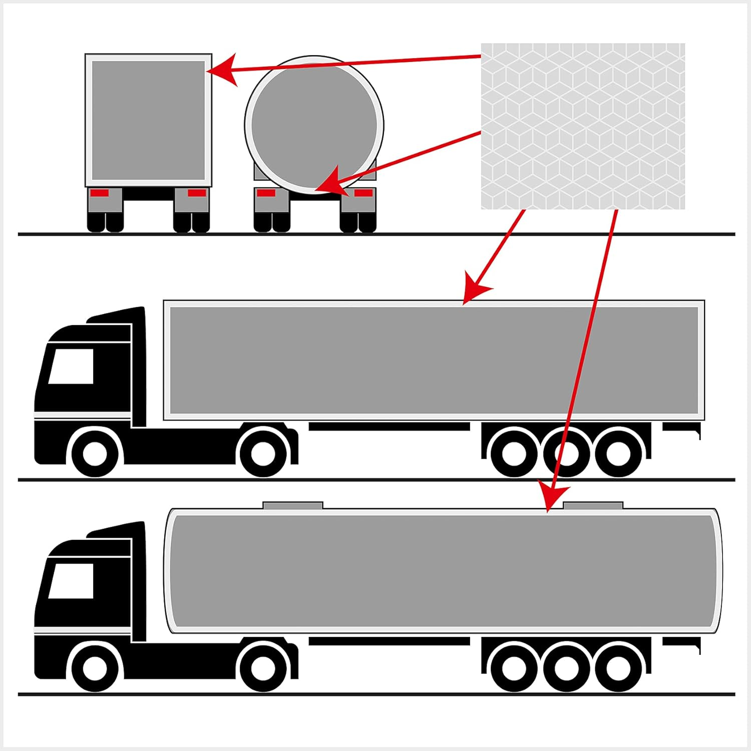 3M Reflective VC 104+ Red Curtain Class Piece with Contour Mark Reflective Tape image number 1