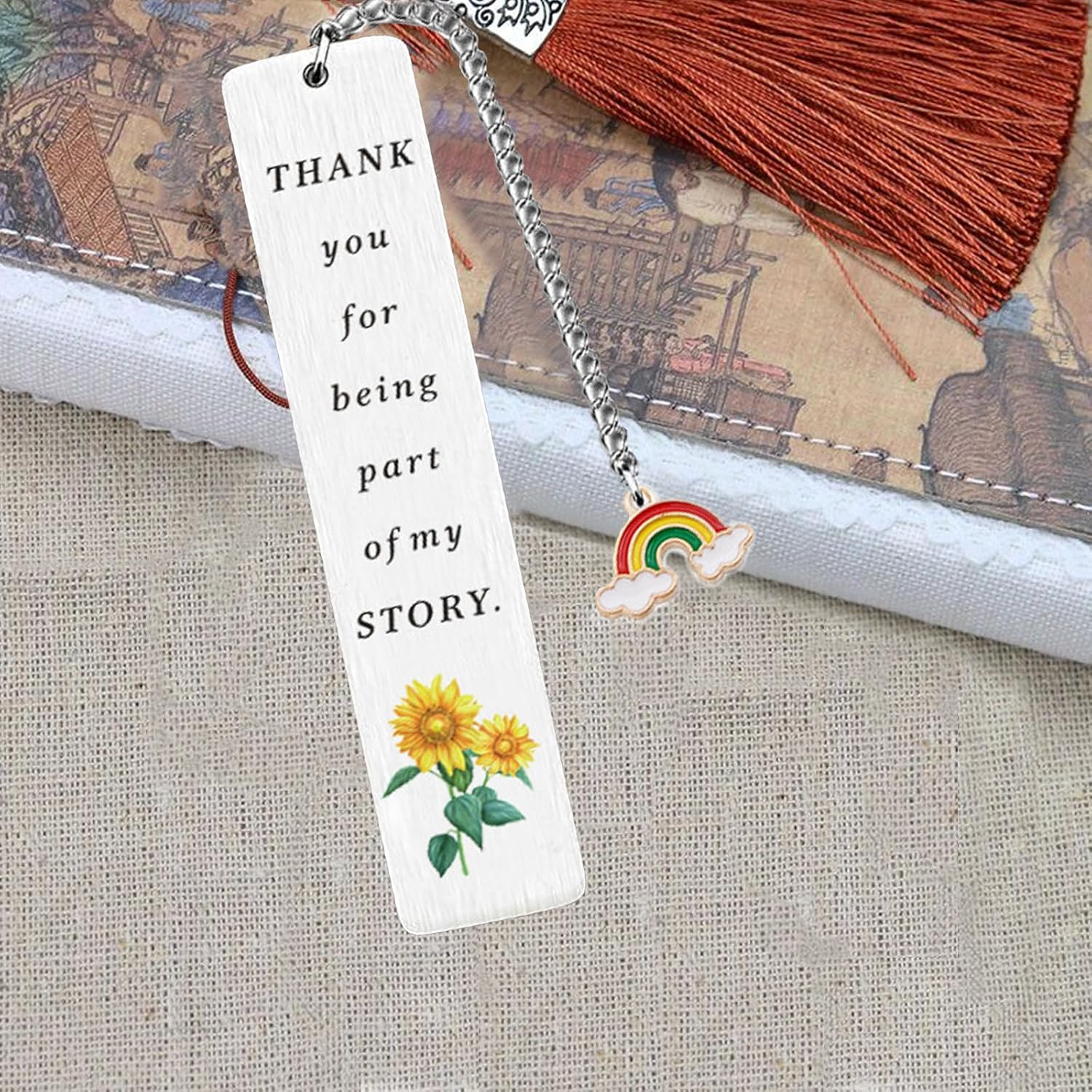 Metal Bookmarks Thank You Gifts Bookmarks for Teachers Readers Students Mentors Book Lovers Friends Christmas Birthday Thanksgiving Valentine'S Day Gifts (Thank You Bookmark 2) - Thank You Bookmark 3 image number 6