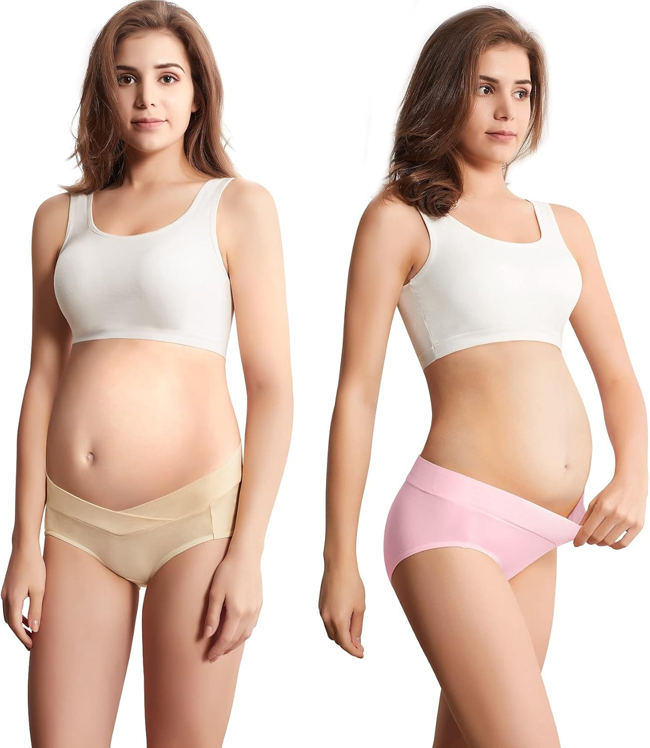 Mama Cotton Women'S under the Bump Maternity Panties Pregnancy Postpartum Maternity Underwear image number 6