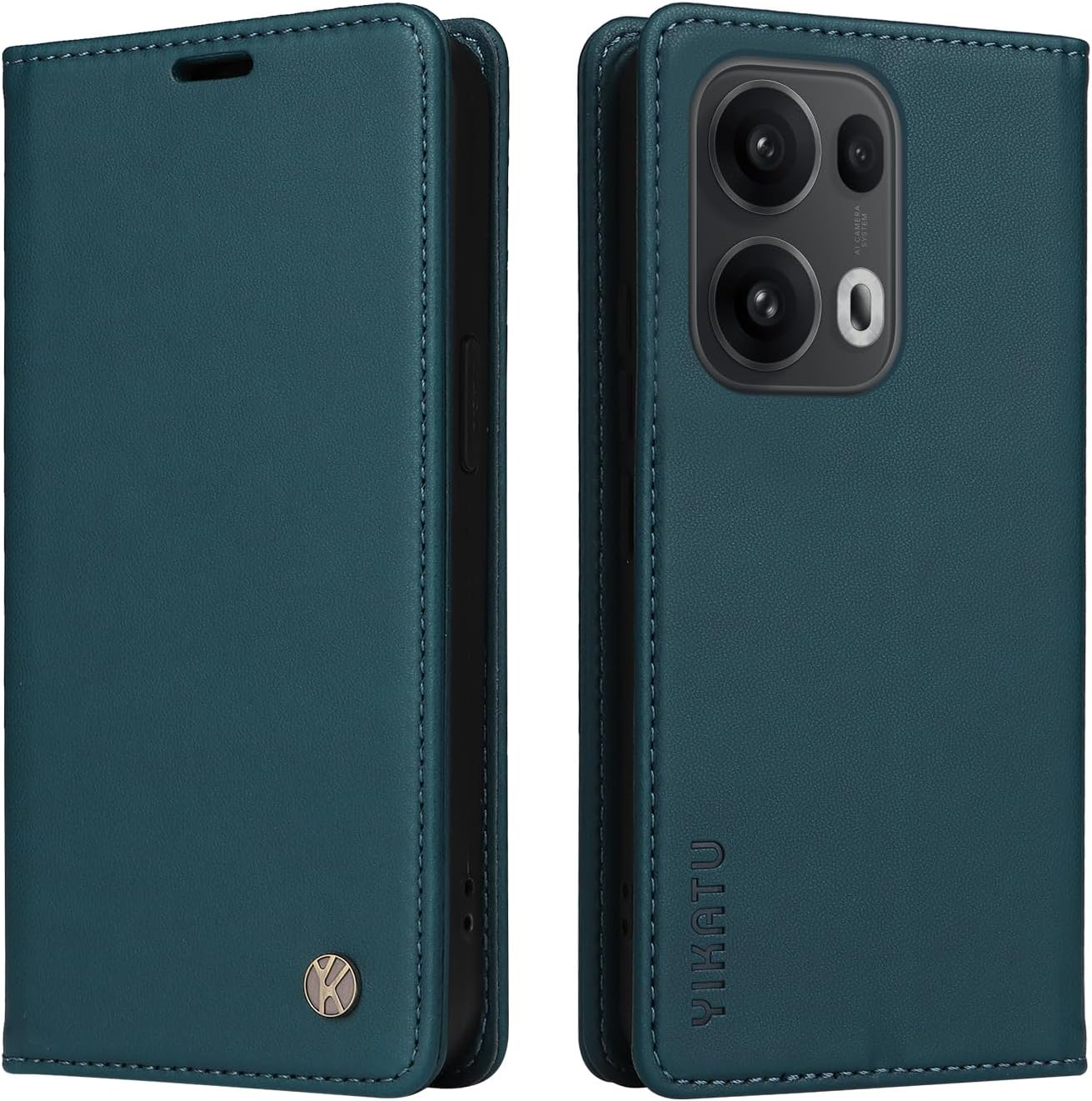 YBFJCE Case for Oppo A5 Pro 5G PU Leather Wallet Cover,Flip Folio Case with Card Holders,Magnetic Phone Cover Compatible with Oppo A5 Pro 5G,Green