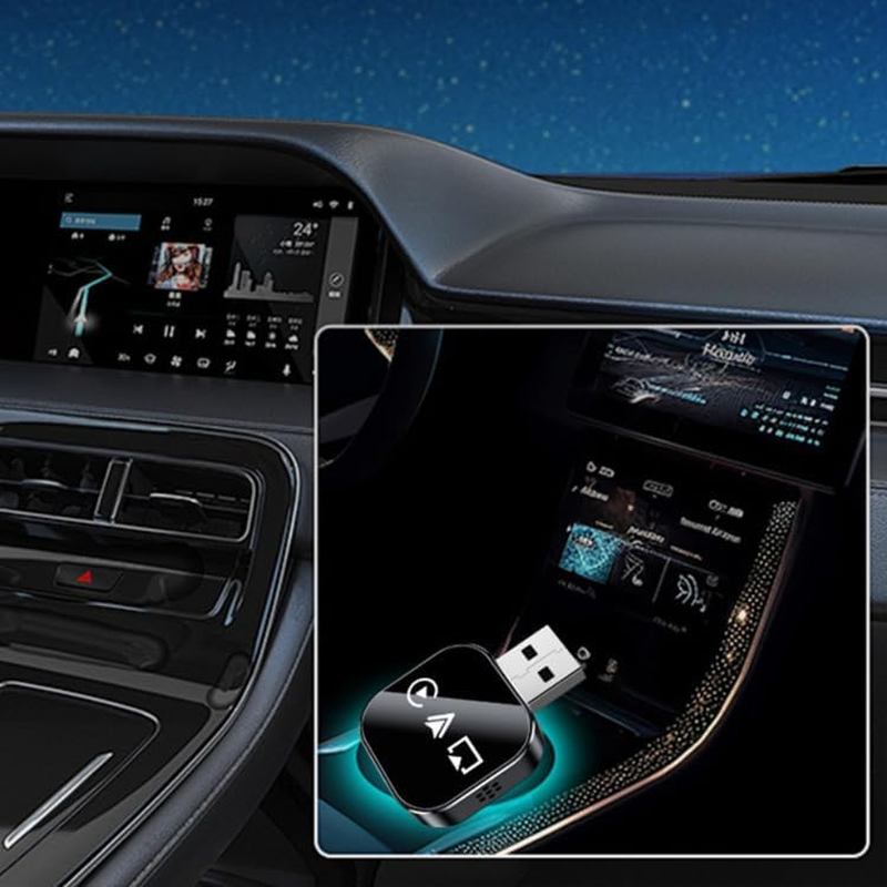 3 in 1 Wireless Adapter, Mini Plug and Play Car Adapter with Bluetooth 5.0 & 2.4/5Ghz Wifi, Compatible with Apple Carplay, Android Auto, Stable Connection Low Latency image number 2