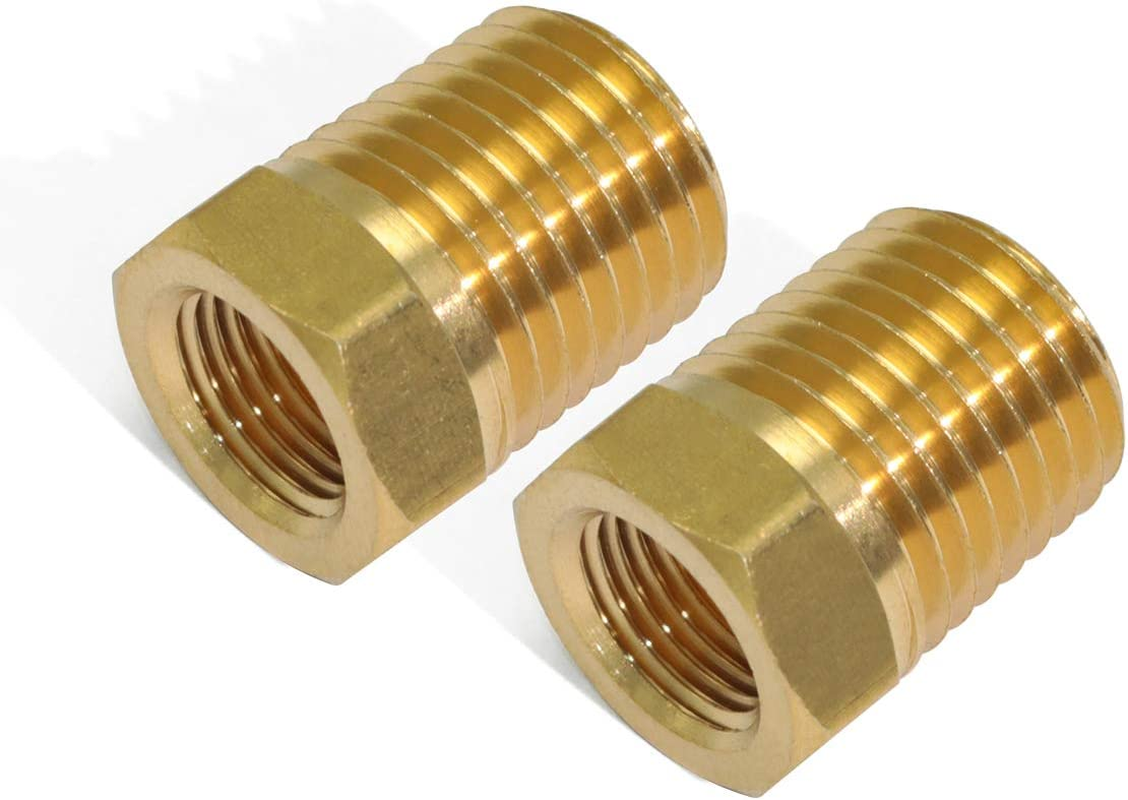 KOOTANS 4Pcs Heavy Duty 1/4" NPT Male Thread to 1/8" NPT Female Thread Brass Reducer Hex Bushing Brass Fitting Pipe Hose Tube Adapter Convert image number 1