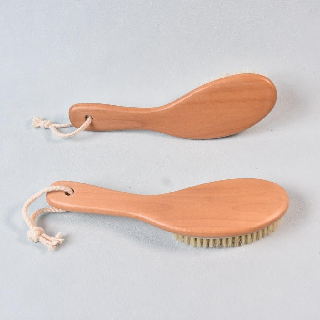 Dry Brushing Body Brush with Curved Handle, Natural Boar Bristles & Bamboo Brush for Exfoliation, Lymphatic Drainage, Spa-Quality Dry Skin Brush for Improved Circulation, Cellulite Reduction (01)