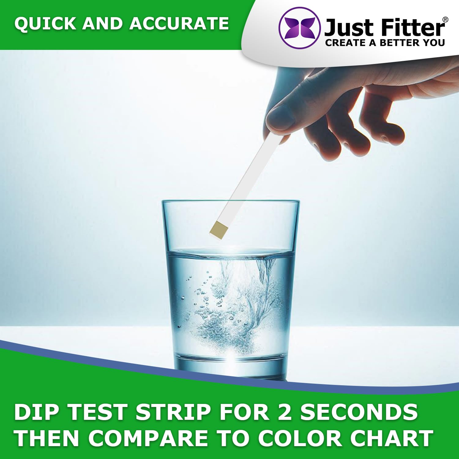 Just Fitter Alkaline Water Ph Test Strips. Testing Kit for Home Drinking Water and Liquids. Universal Tester for Aquarium, Fish Tank, Pool, Hot Tub, Spa, Kombucha, Fermentation and Brewing Process. image number 1