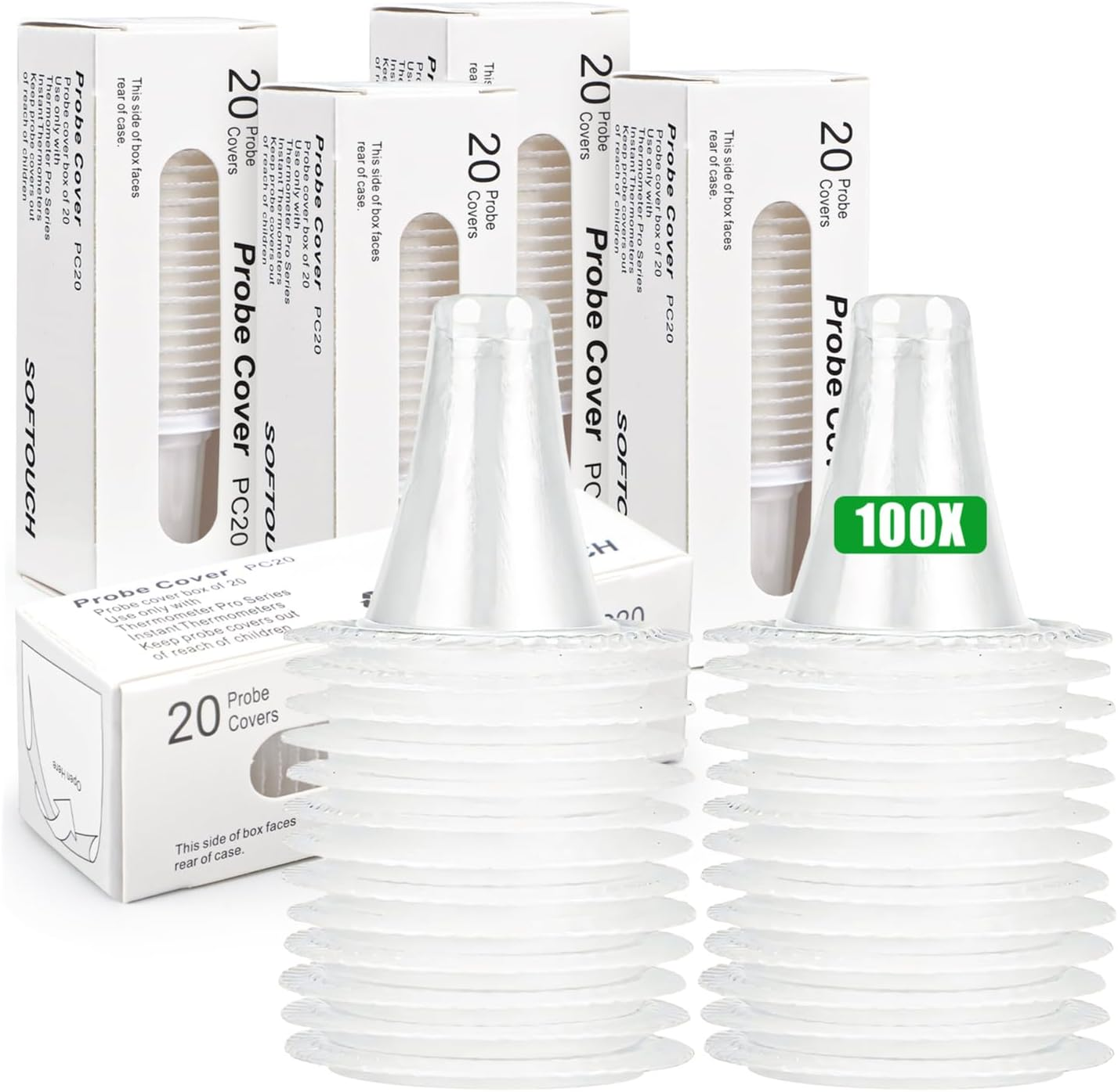 Pack of 100 Ear Thermometer Replacement Protective Caps for All Braun Thermoscan Probe Covers Fever Thermometer Protective Caps Ear Fever Thermometer Protective image number 3
