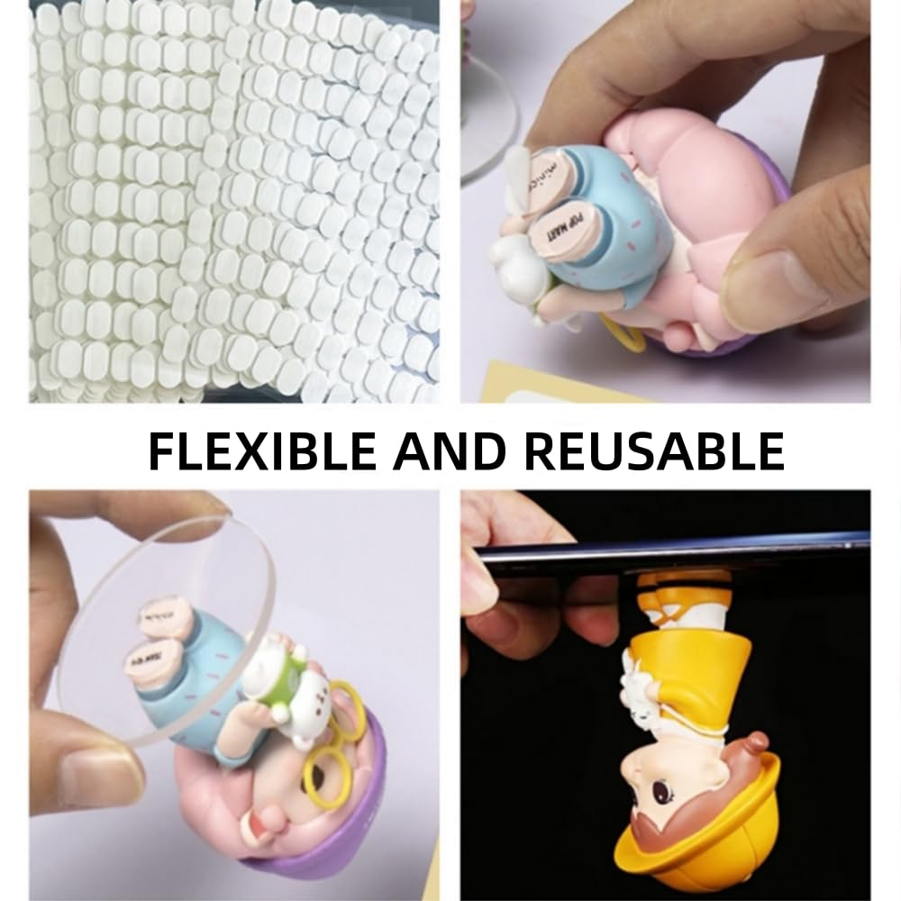 1200Pcs Clear Sticky Tack for Walls, Double Sided Adhesive Dots Clear Sticky Tack Putty Removable,High Strength Glue Point Stickers Dot for Gift Wrapping DIY Scrapbooking Photo Cards Crafting image number 1