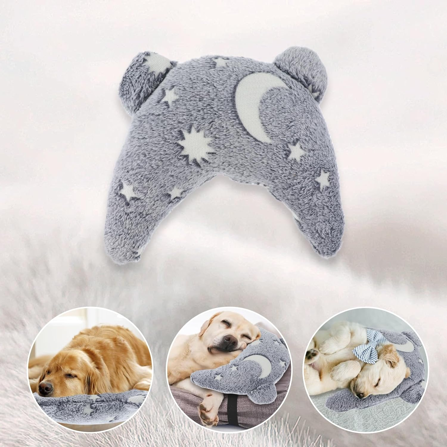 Pillow for Cats Dog Neck Pillow U-Shaped Soft Fluffy Pet Calming Toy Small Dogs Half Donut Cuddler Noctilucent Plush Bed Pillow for Joint Relief Sleeping Improve Puppy Indoor Cats Accessories image number 4