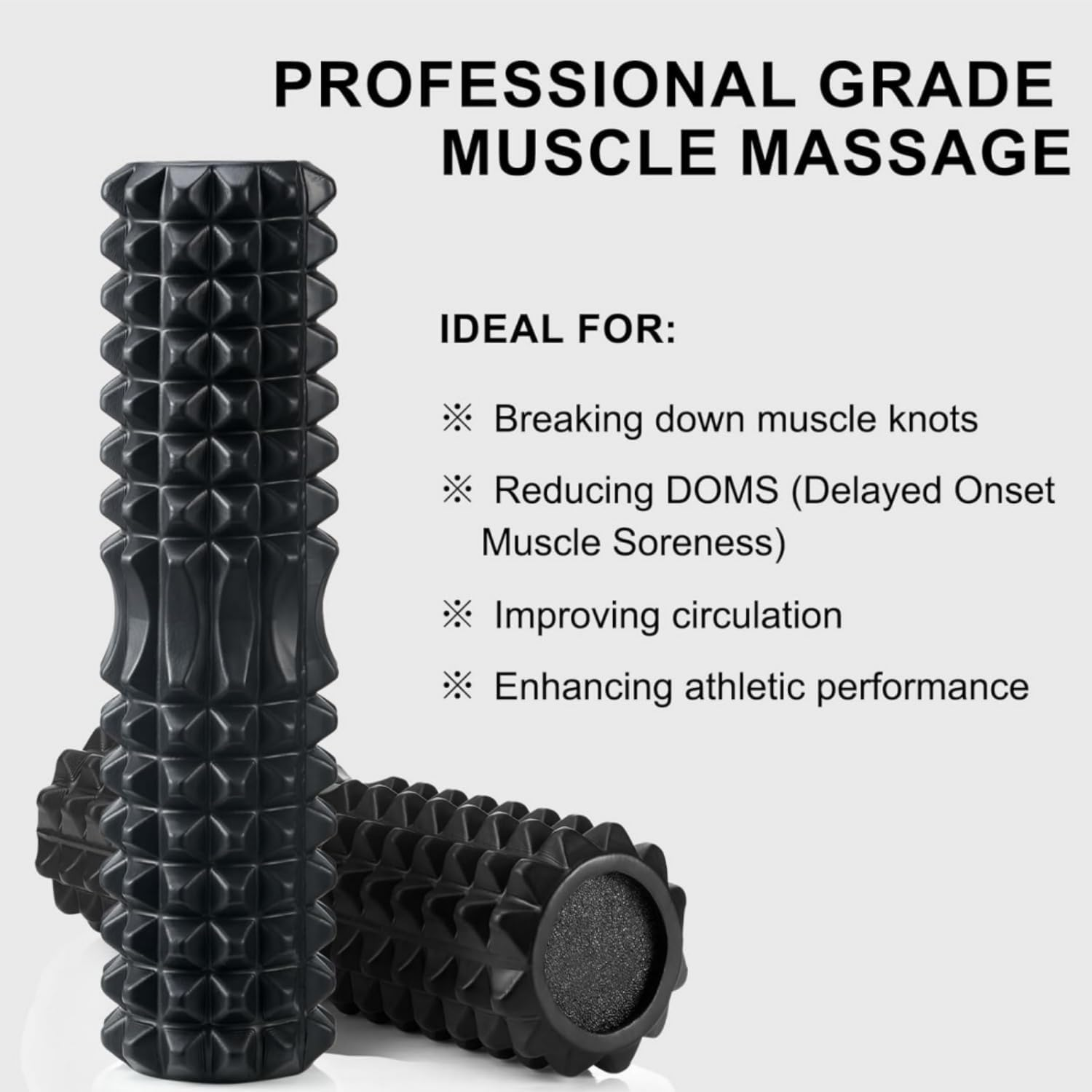 Trigger Point Foam Axis - Deep Muscle Massage Roller, High-Density Fitness Roller, Suitable for Runners/Athletes to Relax Their Legs and Relieve Back Pain. (Black A) image number 1