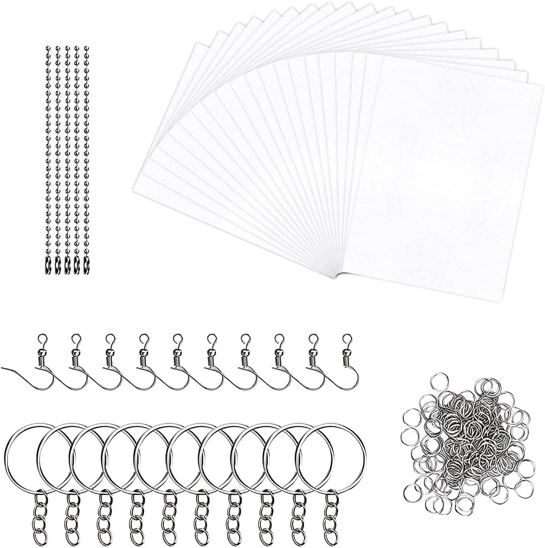 145 PCS Heat Shrink Plastic Sheets Kit,Shrinky Dink Sheets,Shrink Paper Sheets,Shrink Art,Shrink Plastic Kit,Shrinky Dink Lined Notebook Paper for DIY Mothers Day Gifts,Creative Art and Craft image number 1