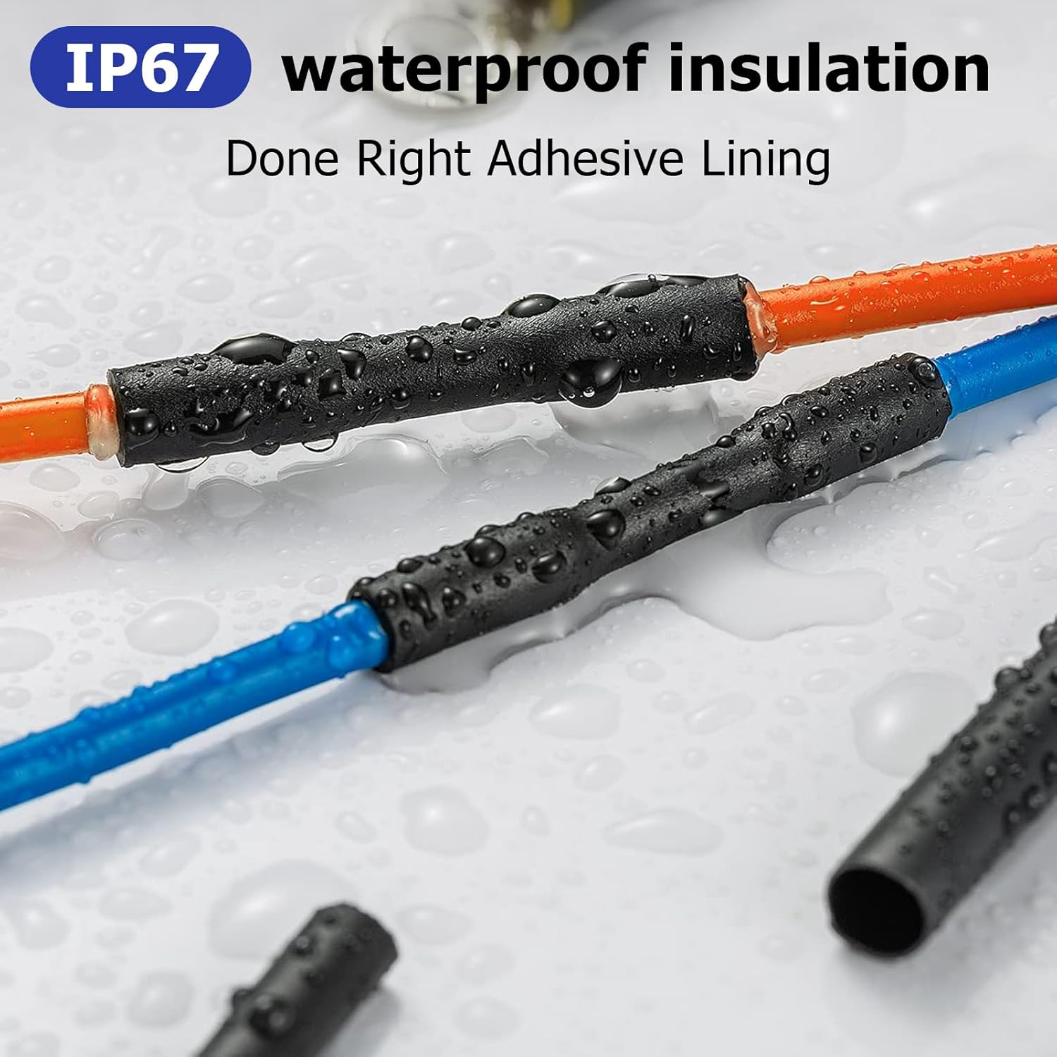 400 Pcs Heat Shrink Tubing Kit, Adhesive Line inside 3:1 Ratio Shrinkable, 7 Size 2 Color Waterproof Wire Cable Wire Heat Shrink Sleeves for Electric Cables with Plastic Storage Case image number 1