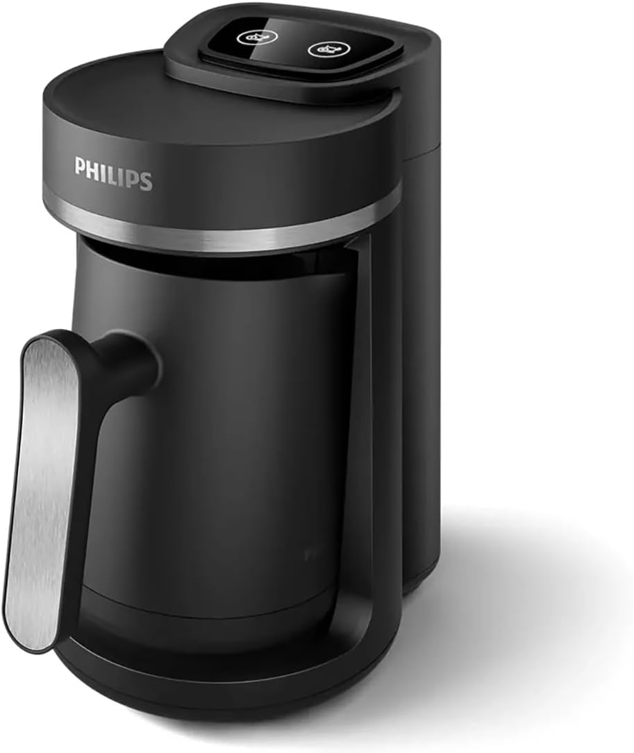 Philips 5000 Series Turkish Coffee Machine, K&ouml;zde Turkish Coffee Cooking Function, Easy to Use Touch Keys Black & Copper, HDA150/60
