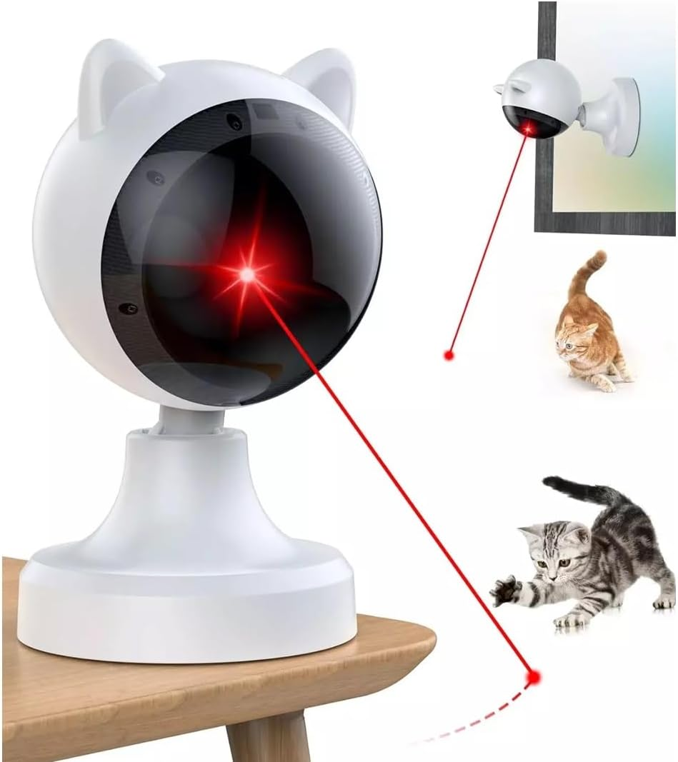 Xversion Automatic Cat Laser Toy, Adjustable Angle, 3 Speed Modes (Fast/Slow/Auto), Interactive Pet Toy for Cats & Dogs, Rechargeable, Smart Laser Teaser for Indoor Play & Exercise (White) image number 2