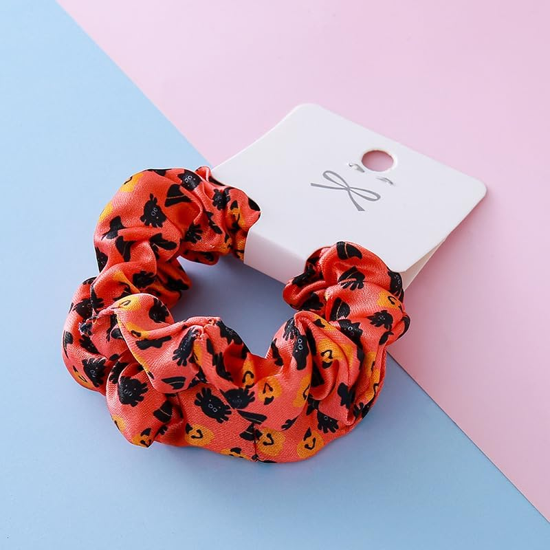 Kawlxpp Halloween Hair Accessories Set 5Pcs &ndash; Spider & Bow Clips, Silk Scrunchies, Elastic Ribbon Hair Ties for Girls & Women Halloween Costume (Pumpkin Spice) - Purple Haze image number 6