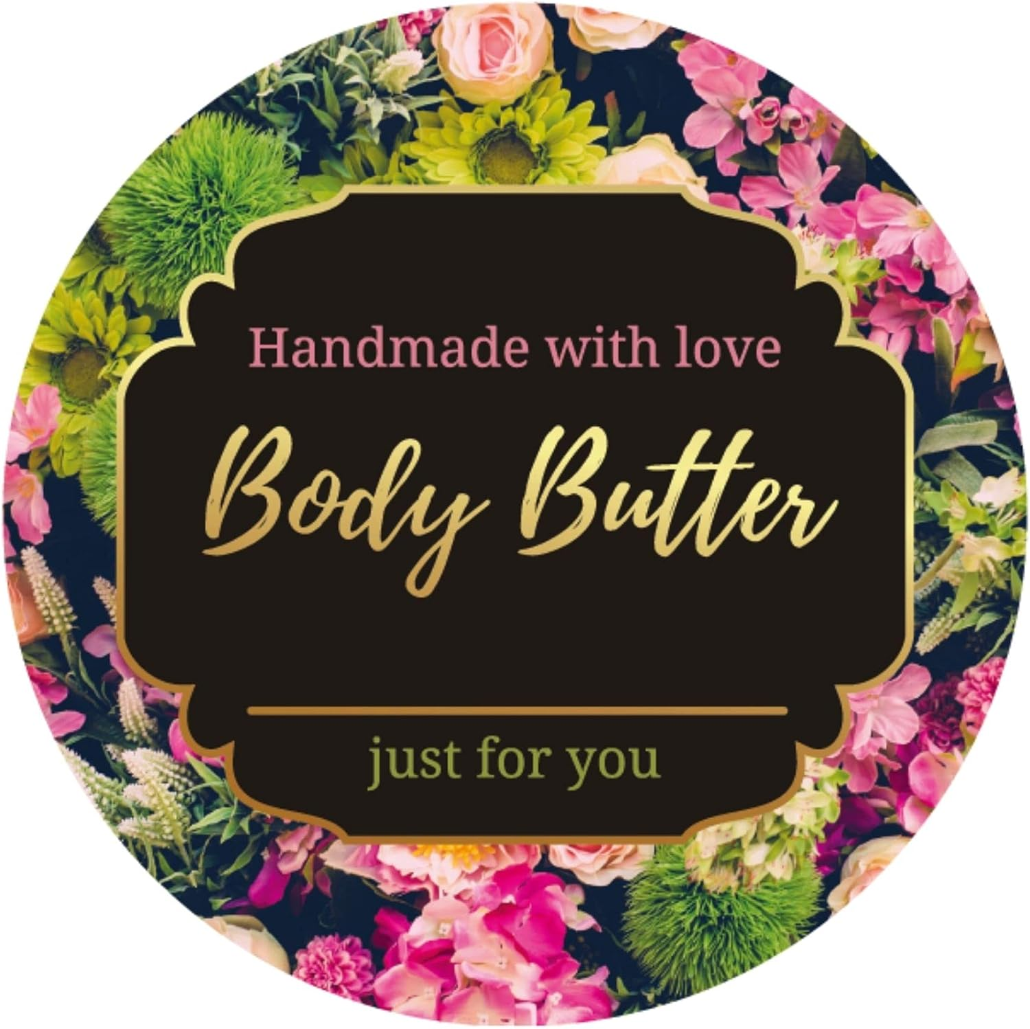 Mobiusea Creation Body Butter Labels Roll | 2 Inch | Gold Foil | 300Pcs Waterproof Labels for Beauty Jar, Body Butter Kit, Homemade Body Butter Container and Plastic Jars