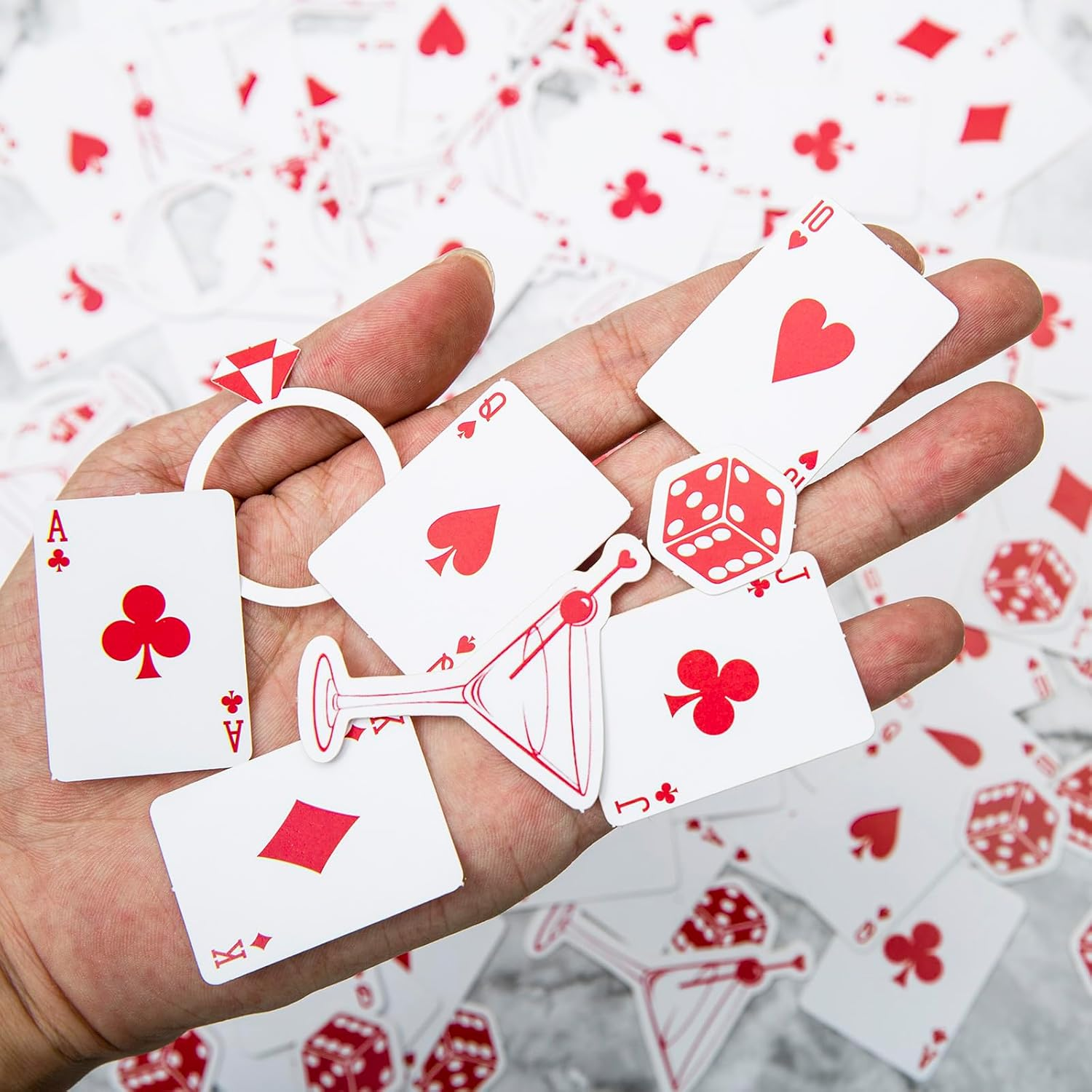 200Pcs Lucky in Love Bachelorette Confetti, Vegas Bachelorette Party Decorations, Las Vegas Shower Confetti,Casino Party Decor, Poker Dice Theme image number 5