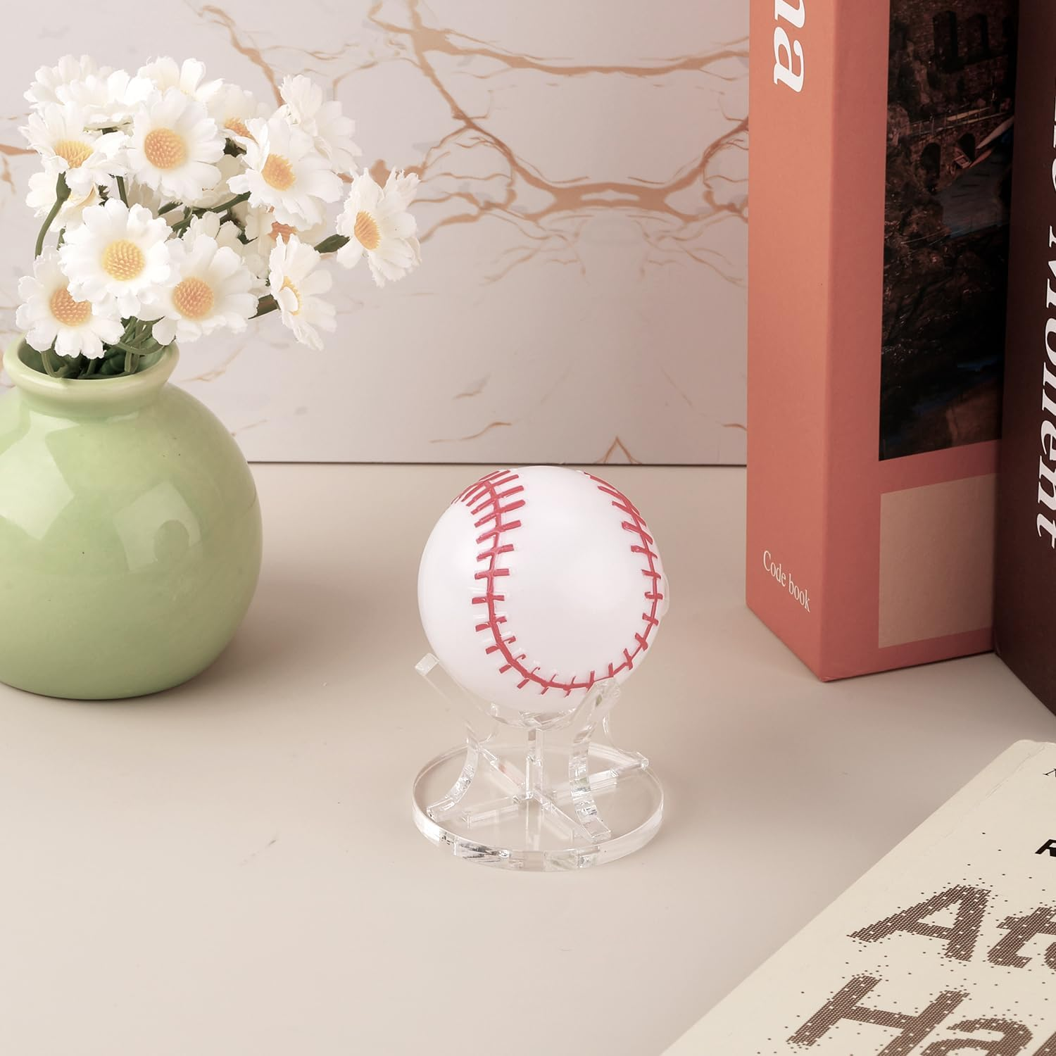 3 Pcs Acrylic Small Ball Stand Holder, Acrylic Baseball Holder Ball Display Holder Acrylic Ball Stand Holder for Golf Baseball Spheres Display image number 1