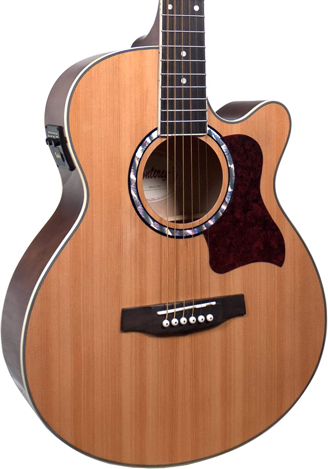 Monterey Dreadnought Acoustic Electric Guitar with Cutaway Natural MEA-17N image number 1