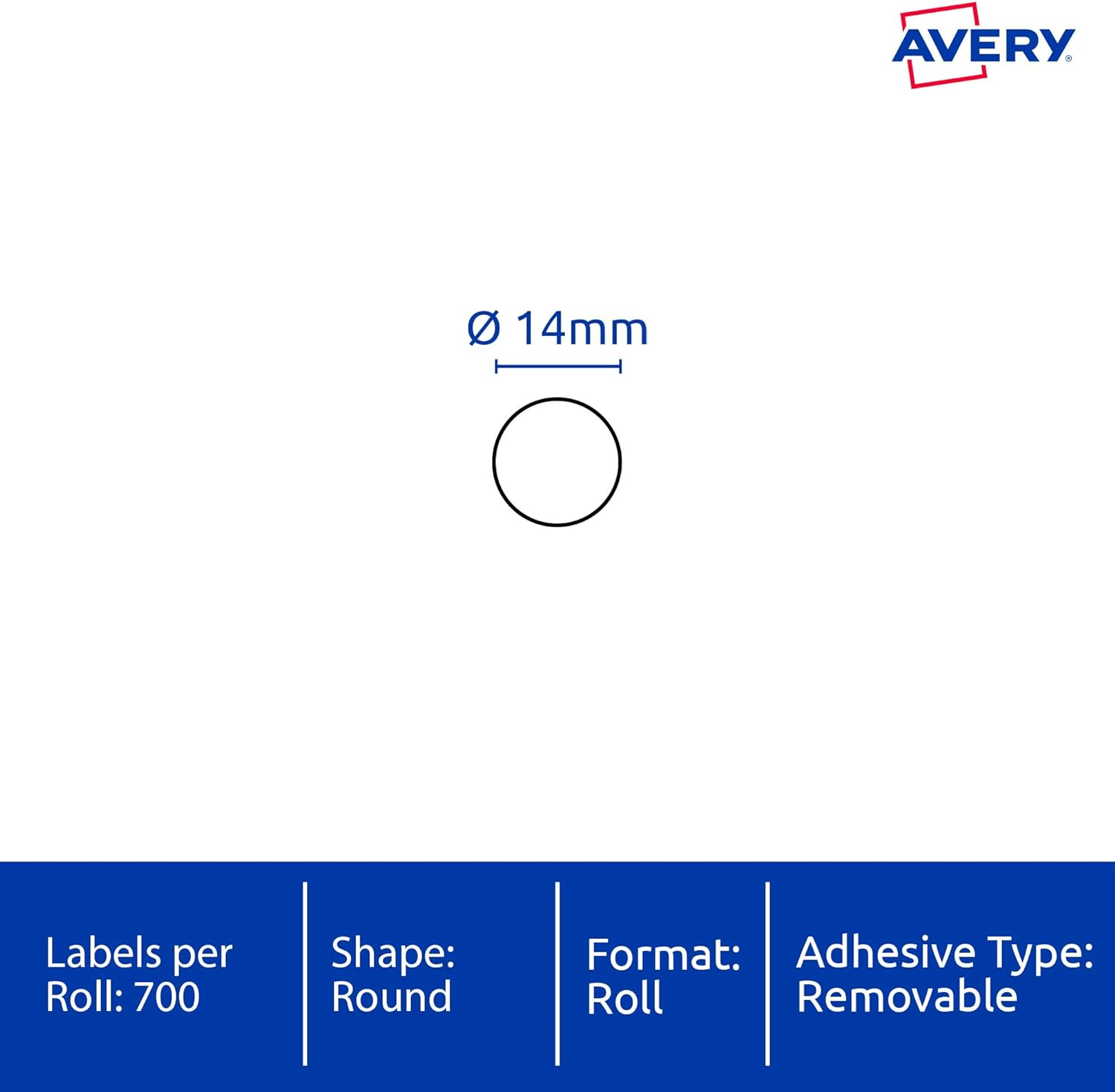 Avery round Dispenser Labels - Removable Price Stickers - Identification Labels - Office Supplies - Fluoro Red, 14Mm, 700 Labels / 1 Roll (937298) (Pack of 2) image number 3
