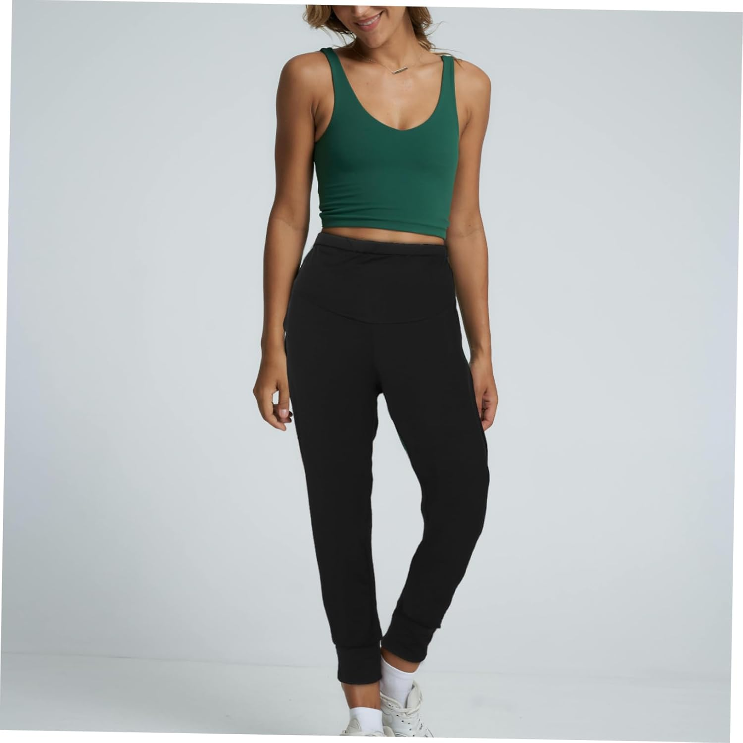 Baluue Maternity Yoga Pants Women High Waisted Seamless Leggings Pregnancy Workout Lounge Black L image number 6