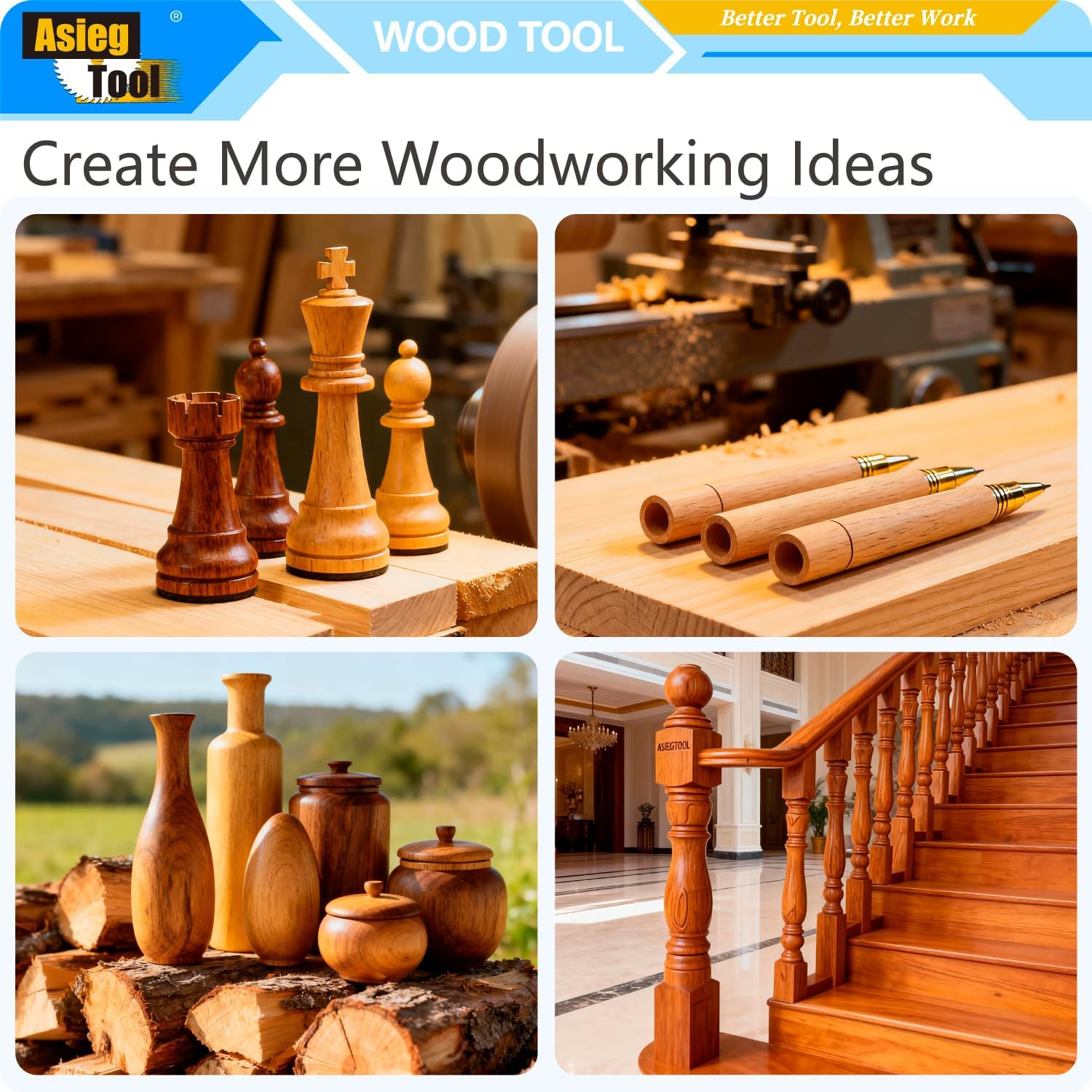 10 Inches Wood Turning Tool Carbide Tipped Lathe Chisel Finisher Tool Bar with Ci3 12Mm round Carbide Insert Cutter for Wood Hobbyist or DIY or Carpenter,Handle Not Include image number 3