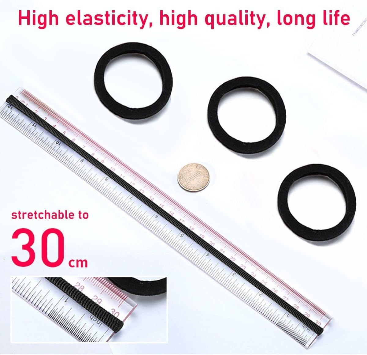 Pack of 50 Hair Bobbles Black Elastic Bands Hair Bands Hair Ties No Metal Elastic Hair Band Braid Elastic Hair Band Ponytail Elastic for Women and Girls Hair Accessories image number 6