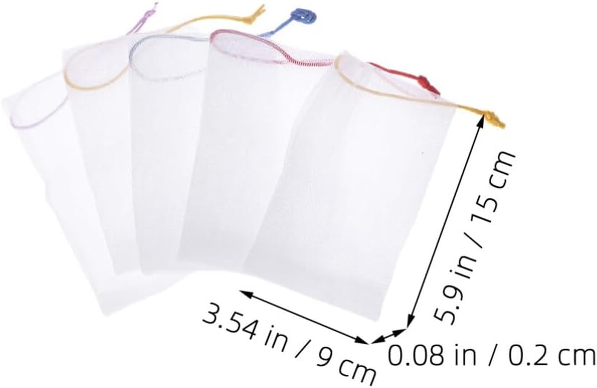 Amosfun 30Pcs Mesh Soap Bags Shower Soap Pouches Soap Saver Storage Bags with Drawstring for Foaming and Drying, Hangable