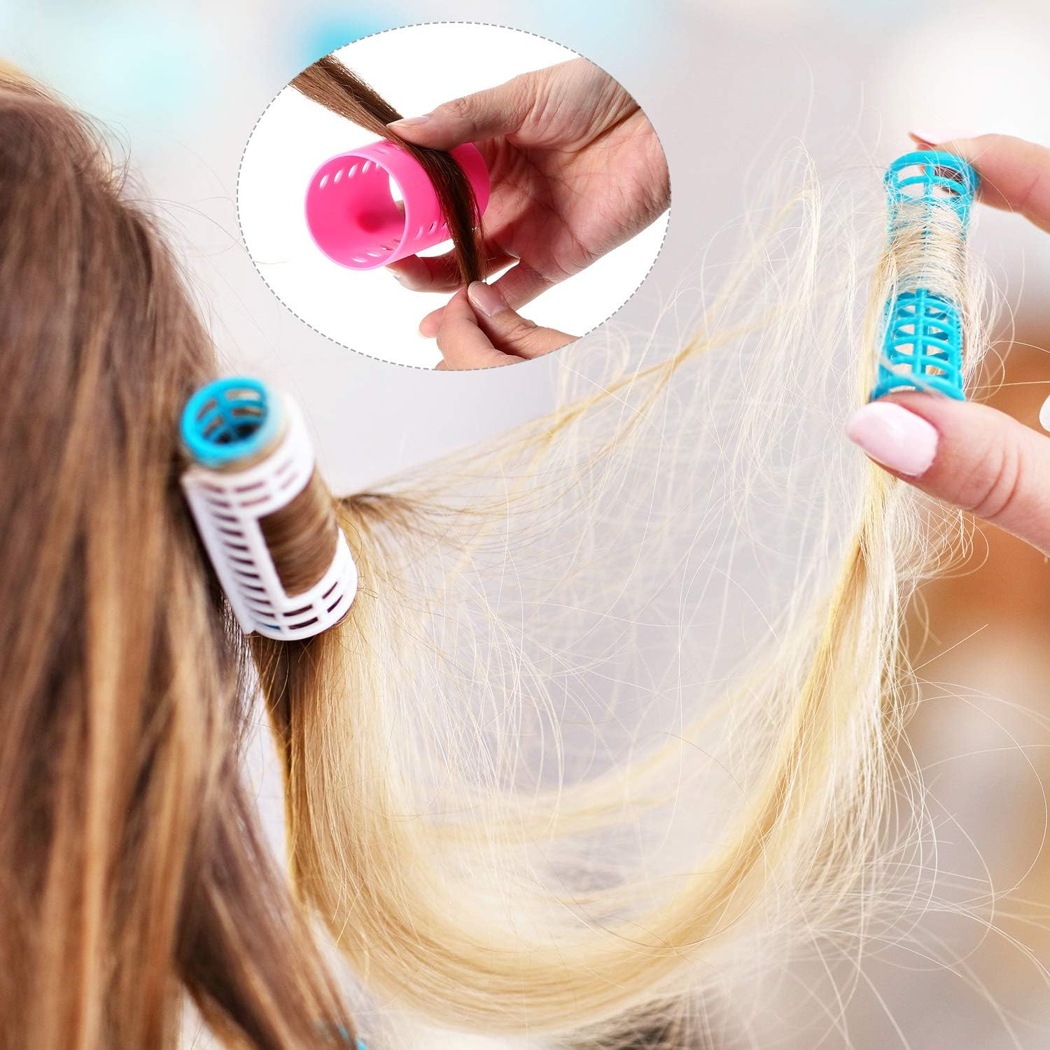 54-Piece Multicolor Magnetic Rollers Set with Hair Rollers, Duck Teeth Bows, and Hair Clips - Hairdressing Curlers Tools for Men, Kids, and Women image number 6