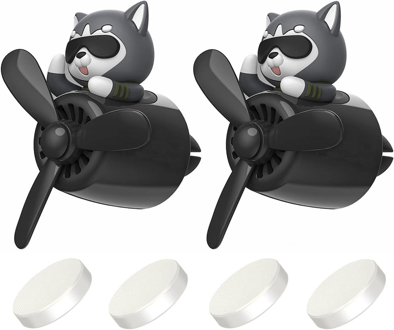 2 Pack Car Air Freshener, Cute Bear Pilot Car Diffuser, Rotating Propeller Air Outlet Vent Fresheners Aromatherapy Ornament, Automotive Air Fresheners Car Accessories