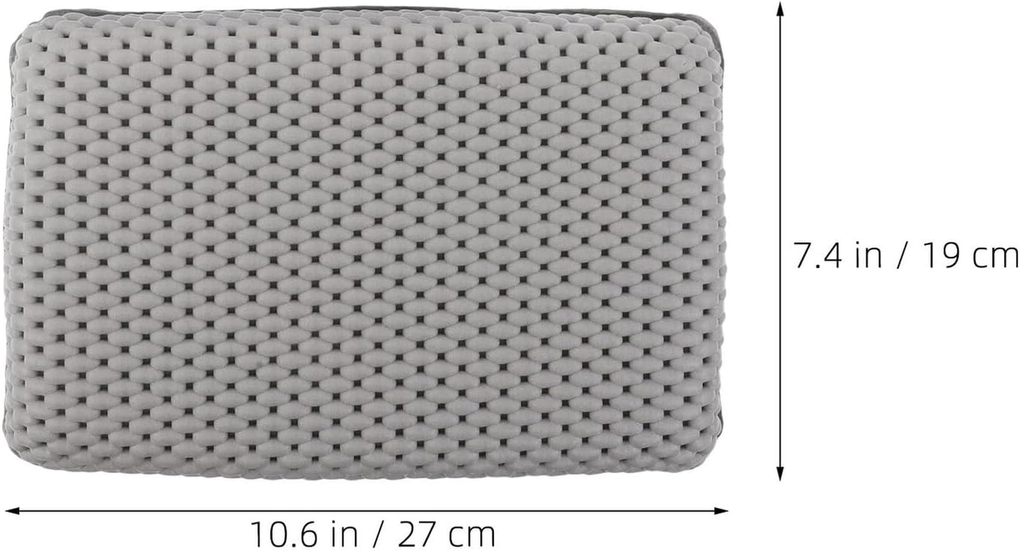 MALUGOGO 2Pcs Gray Soft Foam Bath Pillows with Large Suction Cups Non-Slip Bathtub Cushions for Neck and Head Support, Comfortable Spa Accessory for Home Relaxing Baths image number 2