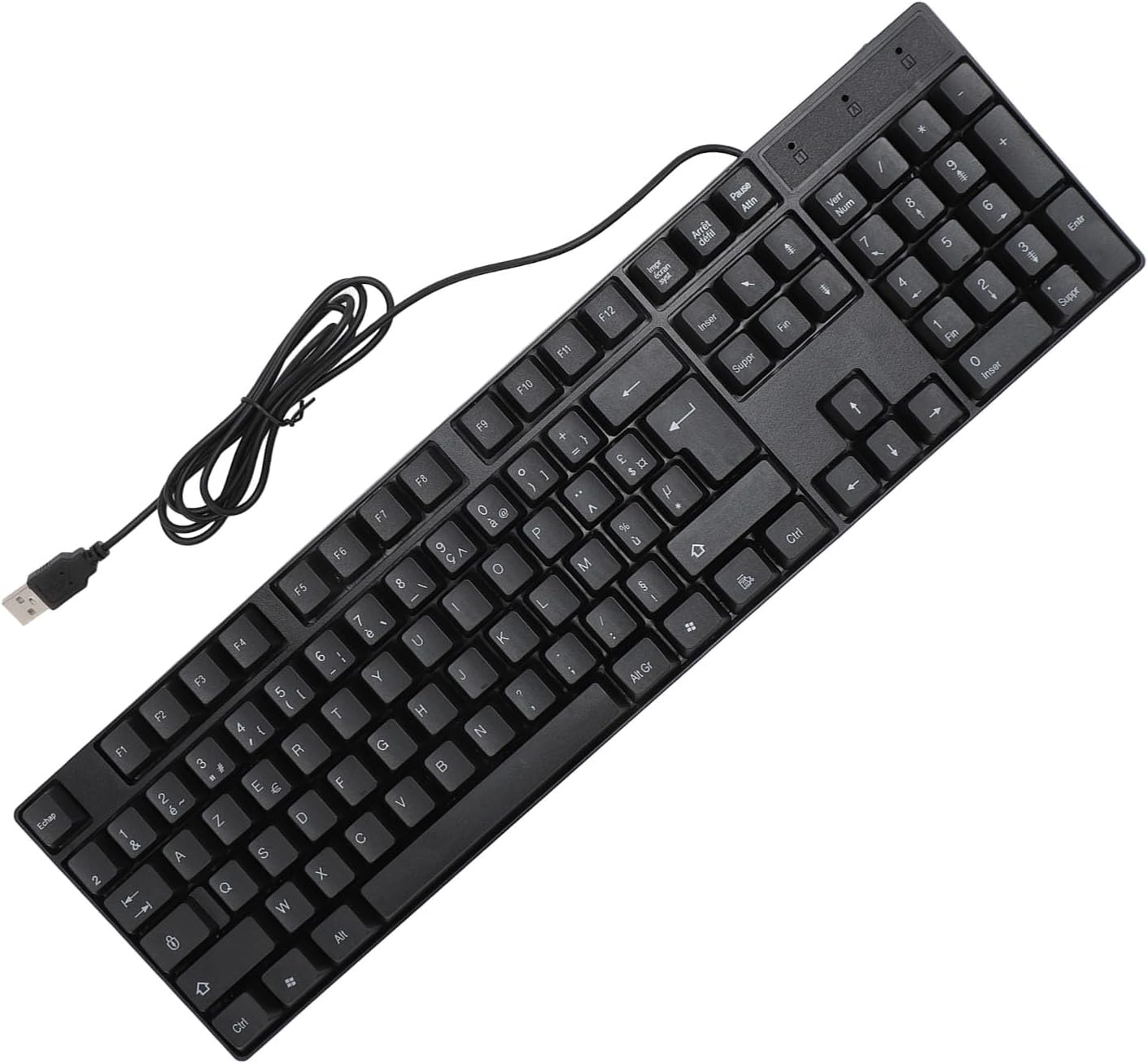 Minority Language Keyboard, Widely Used Sturdy USB Wired Keyboard 104 Keys for Gaming (French AZERTY Layout) image number 1