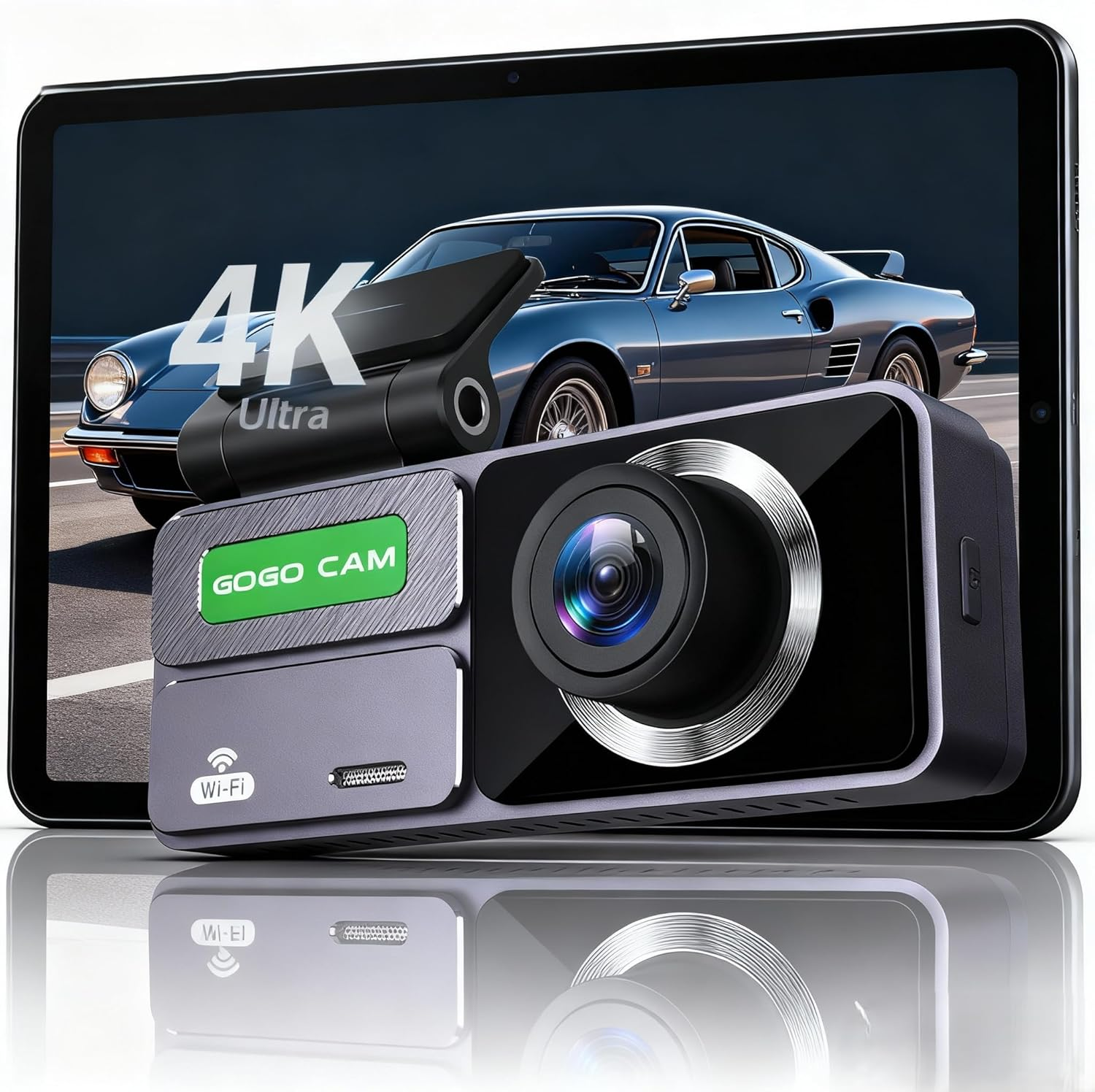 V02 Dash Cam for Cars 4K 2160P Car Dash Camera Recorder 3.18Inch Screen Dashboard Camera with 64GB Card，170&deg; Wide Angle, Super Night Vision, WDR, Loop Recording, G-Sensor, Motion Detection image number 1