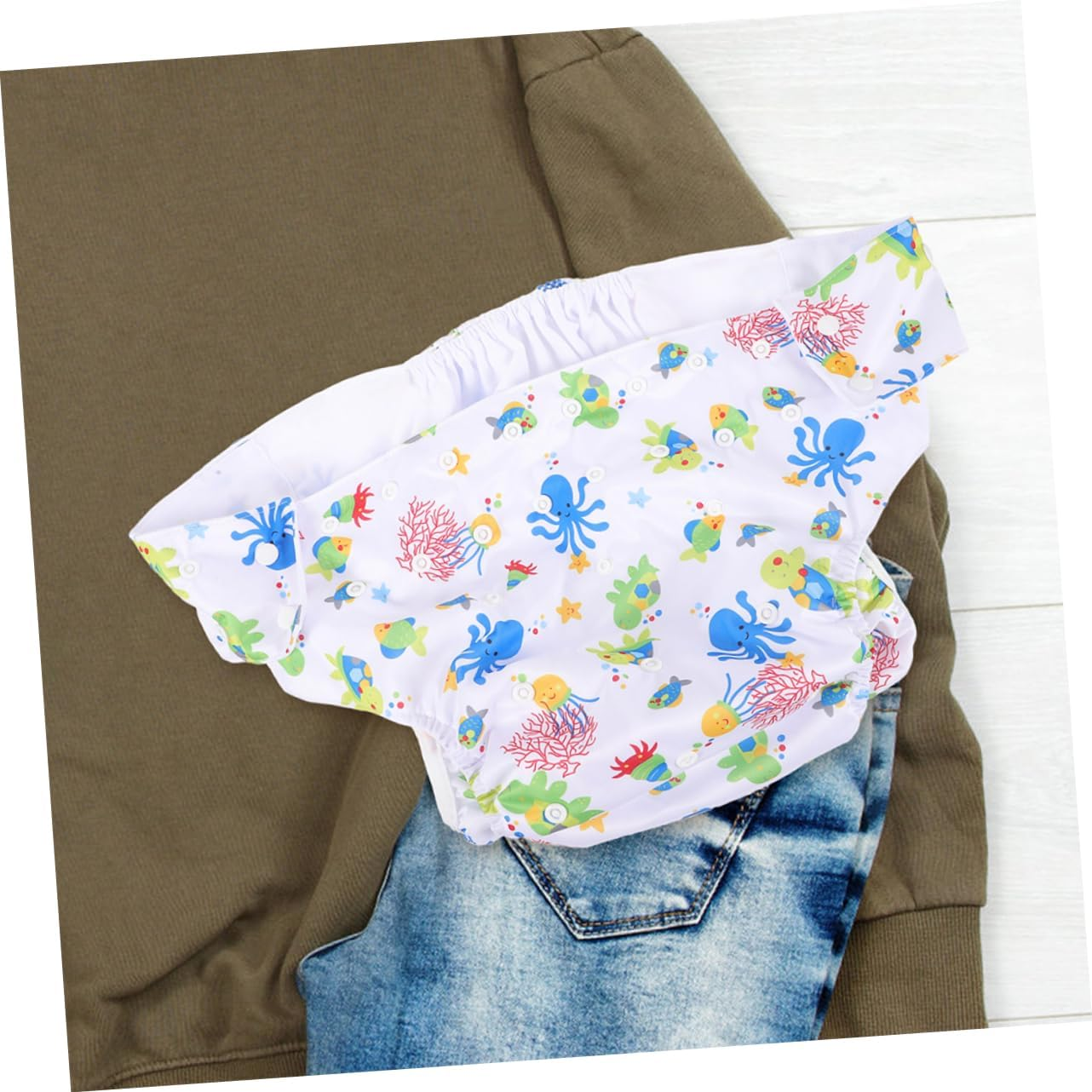 2Pcs Adult Diapers Reusable Cloth Nappies for Elderly Incontinence Washable Underwear for Men Large Absorbency image number 6