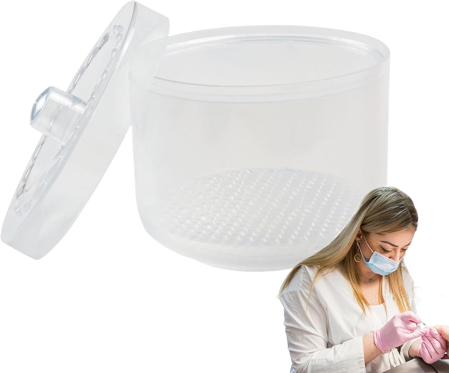 Nail Tool Sterilizing Box - Nail Tool Sterilizer Tray - Double Filter Portable Cleaning Tray for Travel Manicure Station Accessories Drill Bits Tweezer Health