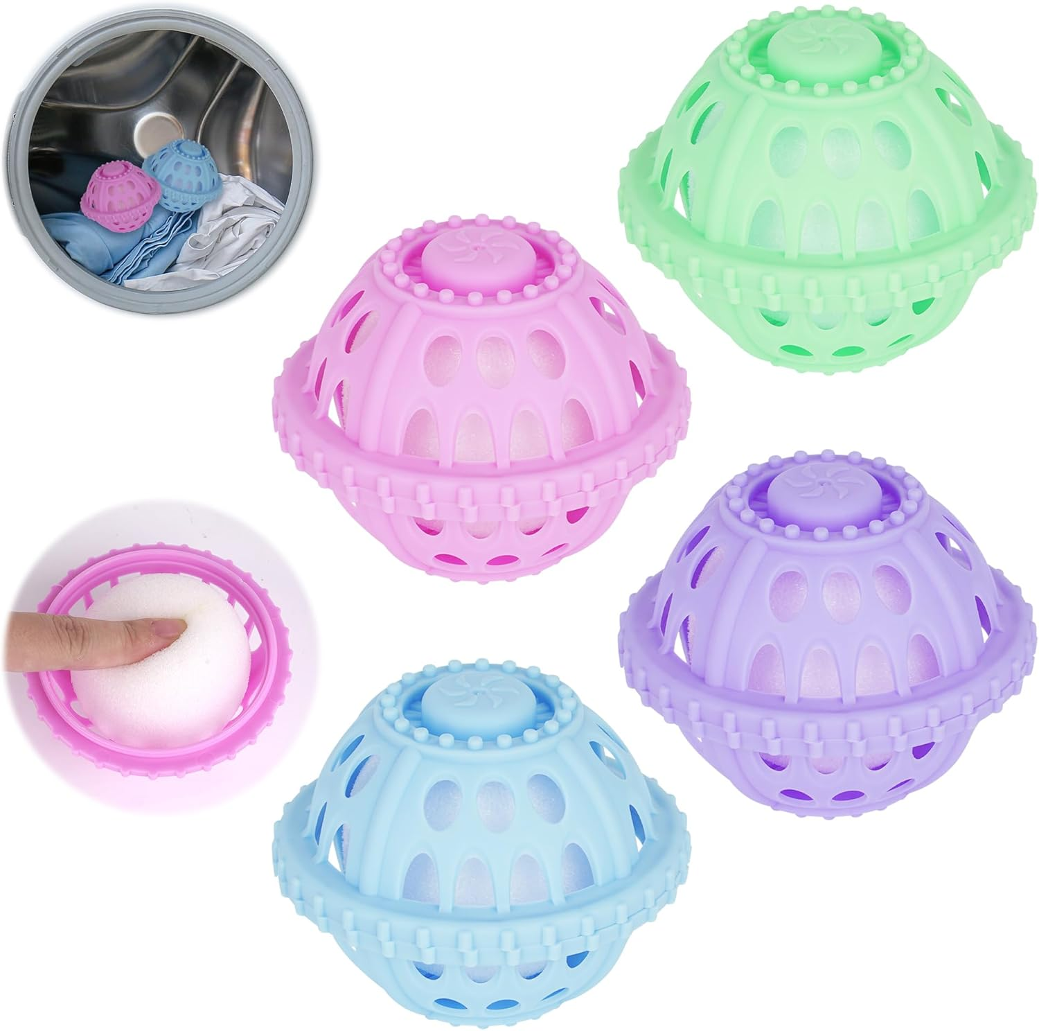 Reignsword 4 Pack Pet Hair Remover for Laundry, Anti-Entanglement Reusable Floating Dog Cat Fur Dryer Catcher Balls for Washing Machine, Lint Trap Cleaner & Pet Hair Lint Catcher for Clothes image number 3