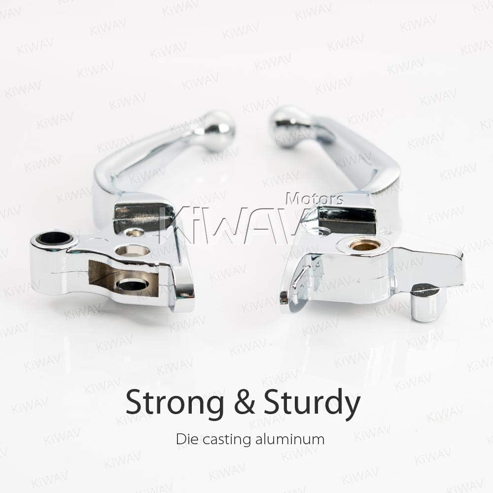 Kiwav Hydraulic Brake and Cable Clutch Hand Control Levers Clean Look Chrome Compatible for Harley Davidson '15-'24 Softail&reg; Models image number 4