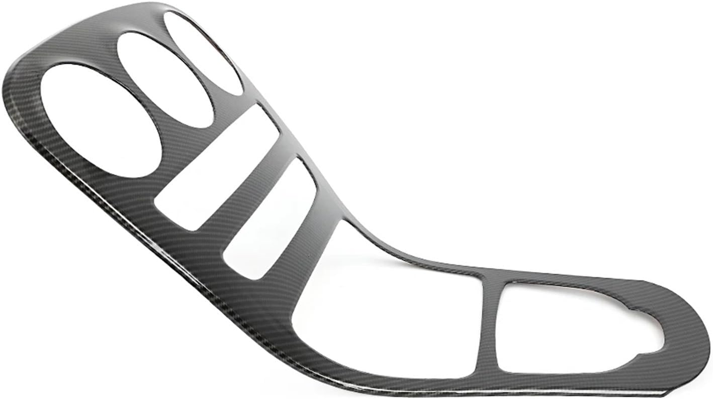 Carbon Fiber Gear Shift Panel Car Center Console Panel Decoration Cover Trim Fit for Mercedes Benz C-Class W205 C180L C200 C300 GLC X253 2015-18 Carbon(Without Clock) - Without Clock image number 4