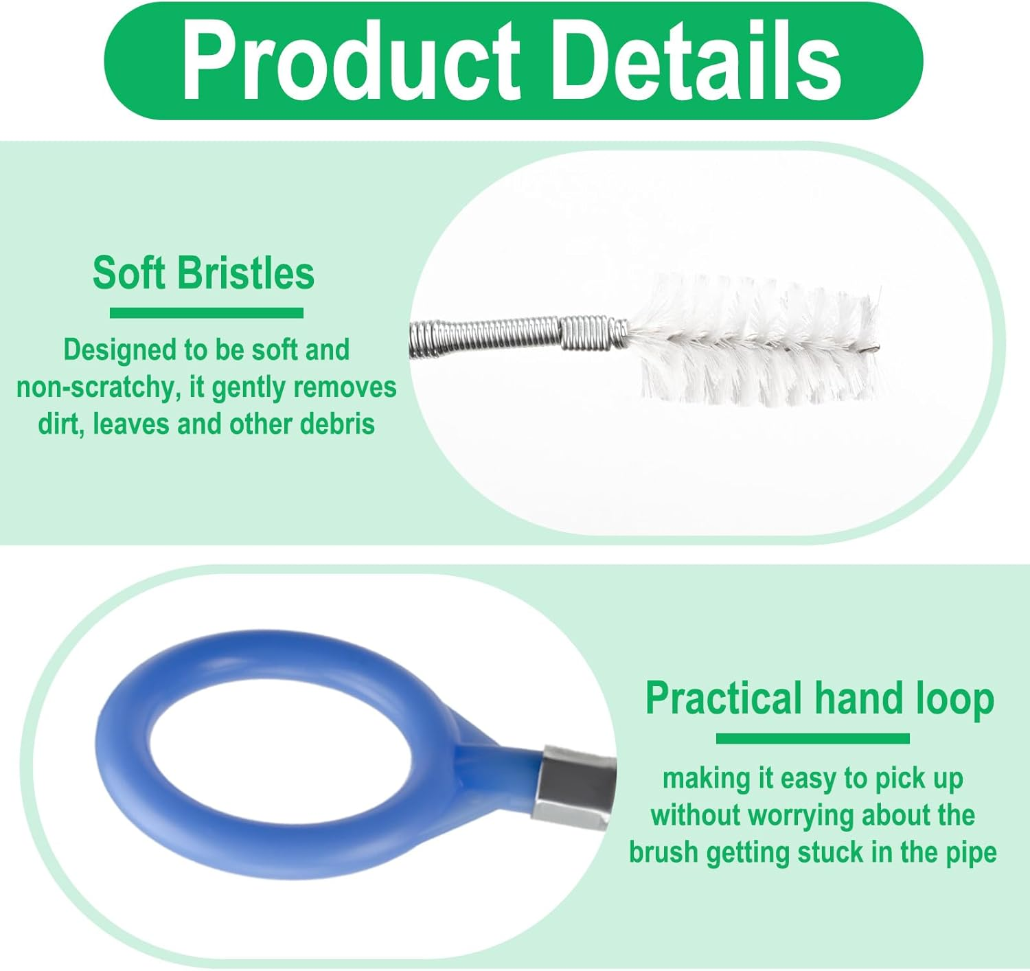 Auto Sunroof Drain Cleaning Tool, 196 Inch Flexible Tube Cleaning Brush, Flexible Drain Brush Extra Long Pipe Cleaners for Car, Car Sunroof Drain Hole Cleaner for Drains, Sewers, Windshields image number 2