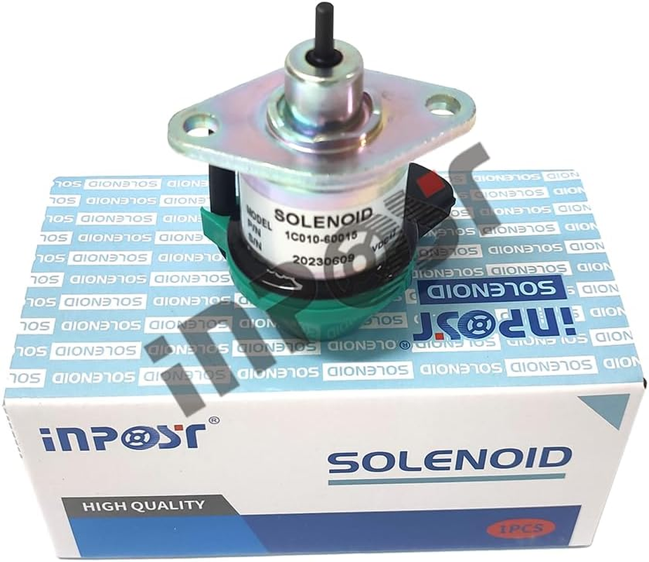 12V Fuel Shut off Stop Solenoid for Kubota Engine V3300/V3600+/V2203/V1505 1C010-60015 1C010-60017 1C010-60014 1C010-60016 image number 1