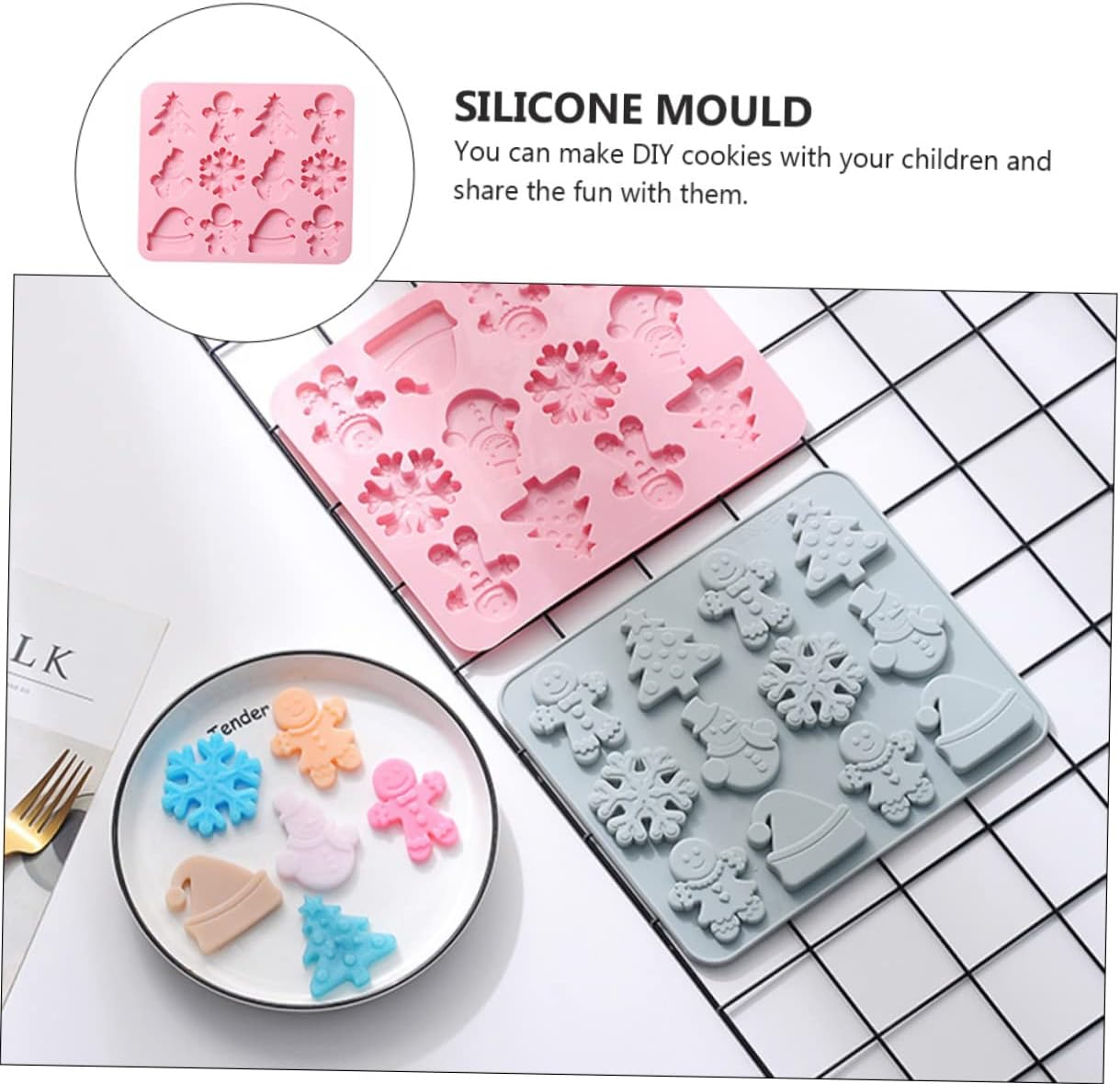 Silicone Mold for Baking Biscuit Mold and Cake DIY Mould for Christmas Silicone Moulds to Create Gingerbread Christmas Decor image number 3