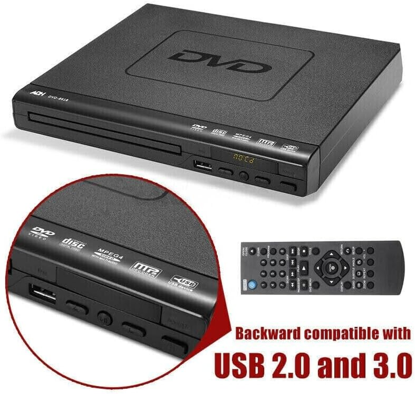 DVD Players for TV with USB, Multimedia Player That Play All Regions, Simple DVD Player for Elderly, CD Player for Home Stereo System, Included RCA Cable image number 5