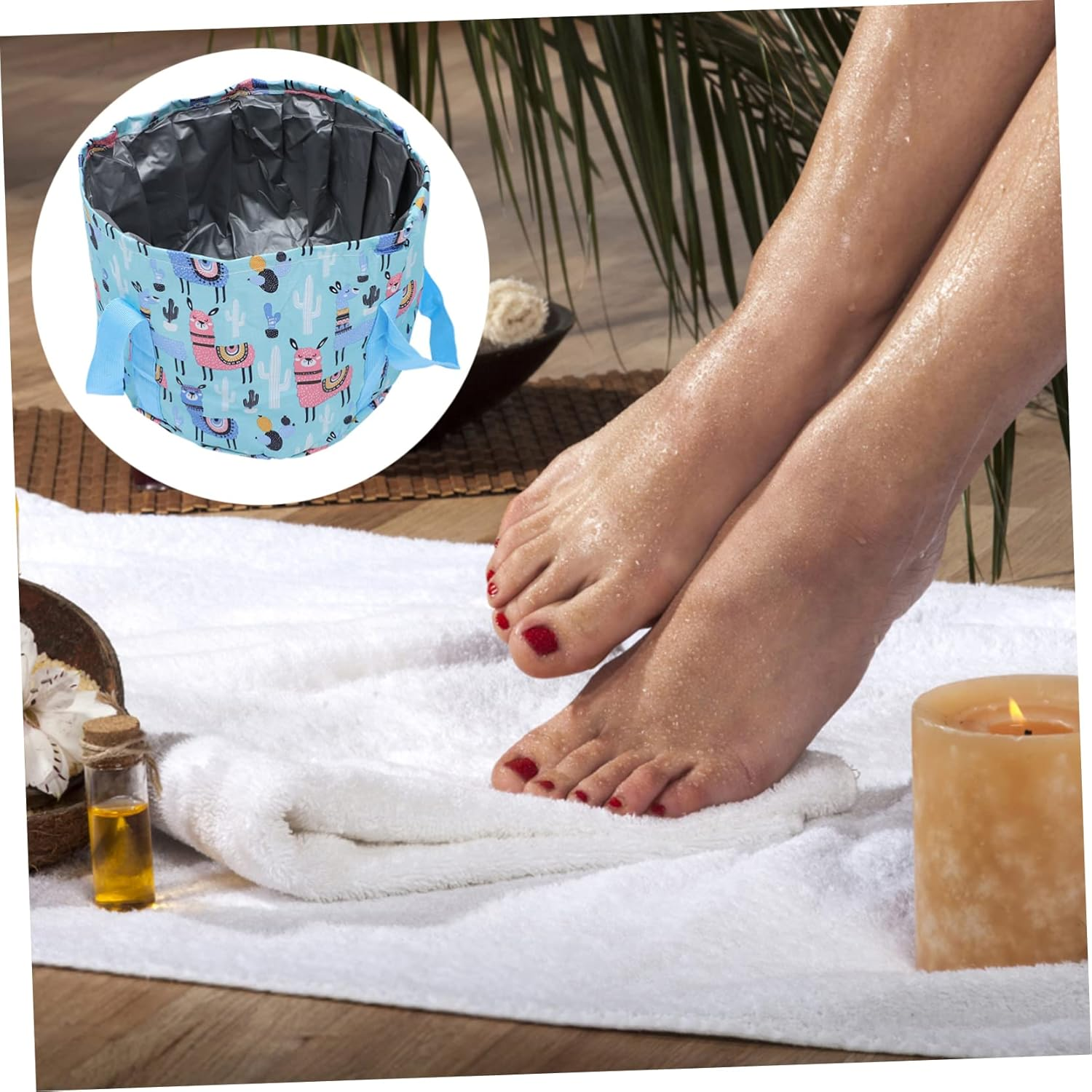 PLAFOPE Foldable Foot Soaking Bath Basin Multi-Use Soaking Bucket for Home Travel image number 5